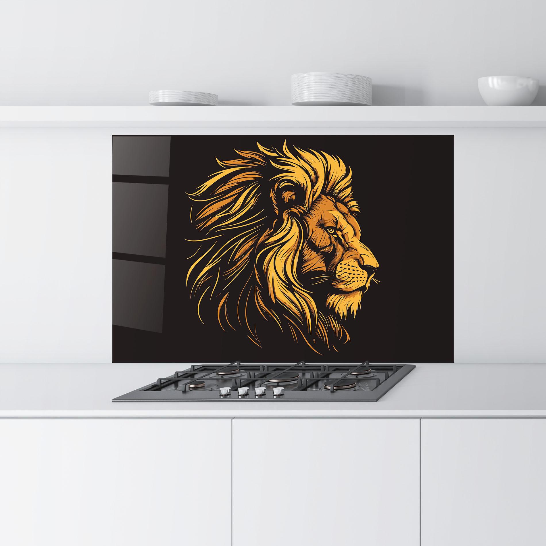 Panou Sticla Bucatarie Lion Symbol mockup 9