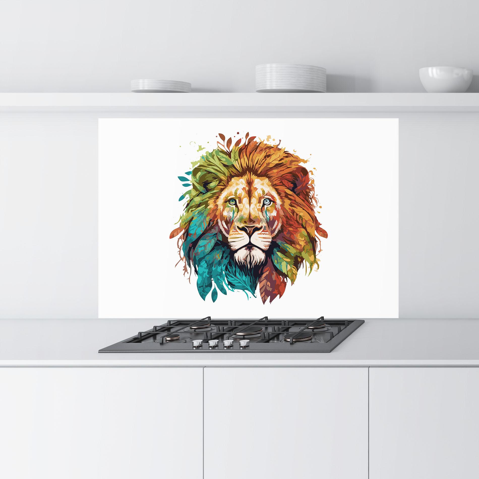 Panou Sticla Bucatarie Nature Lion mockup 9