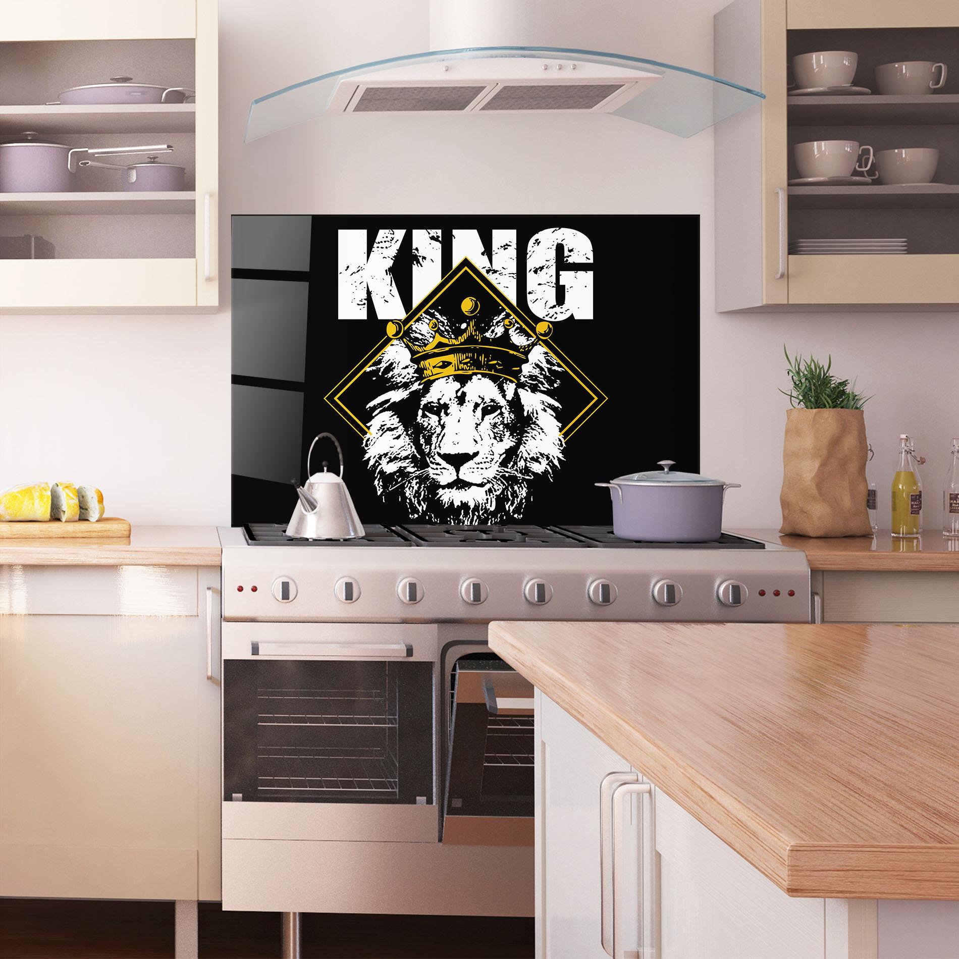 Panou Sticla Bucatarie Jungle King mockup 1