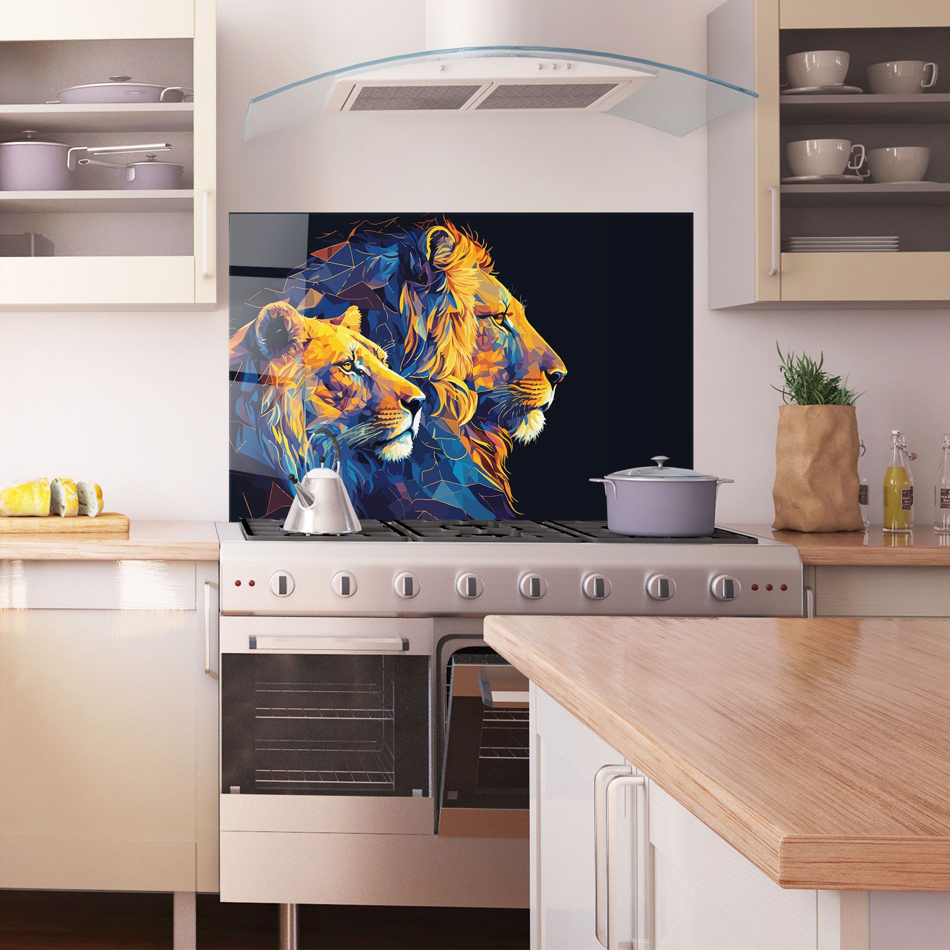 Orange Blue Lion mockup 1