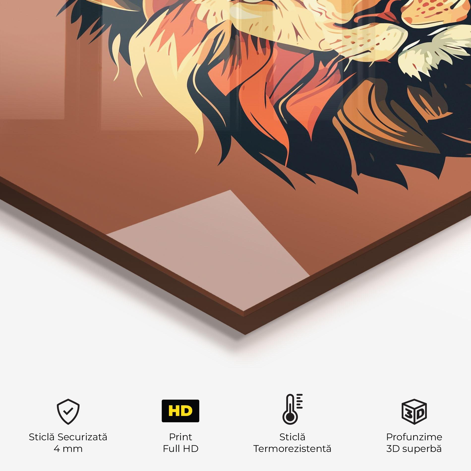 Panou Sticla Bucatarie African Lion mockup 2
