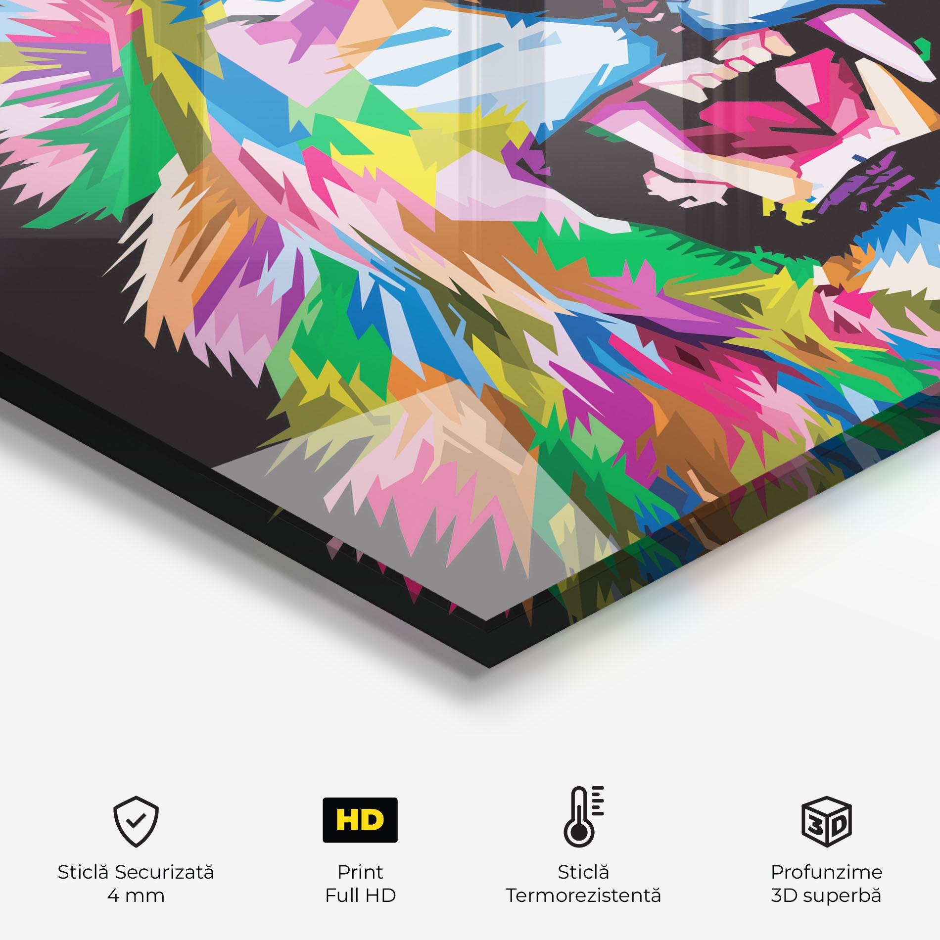 Panou Sticla Bucatarie Angry Lion Eyes mockup 2