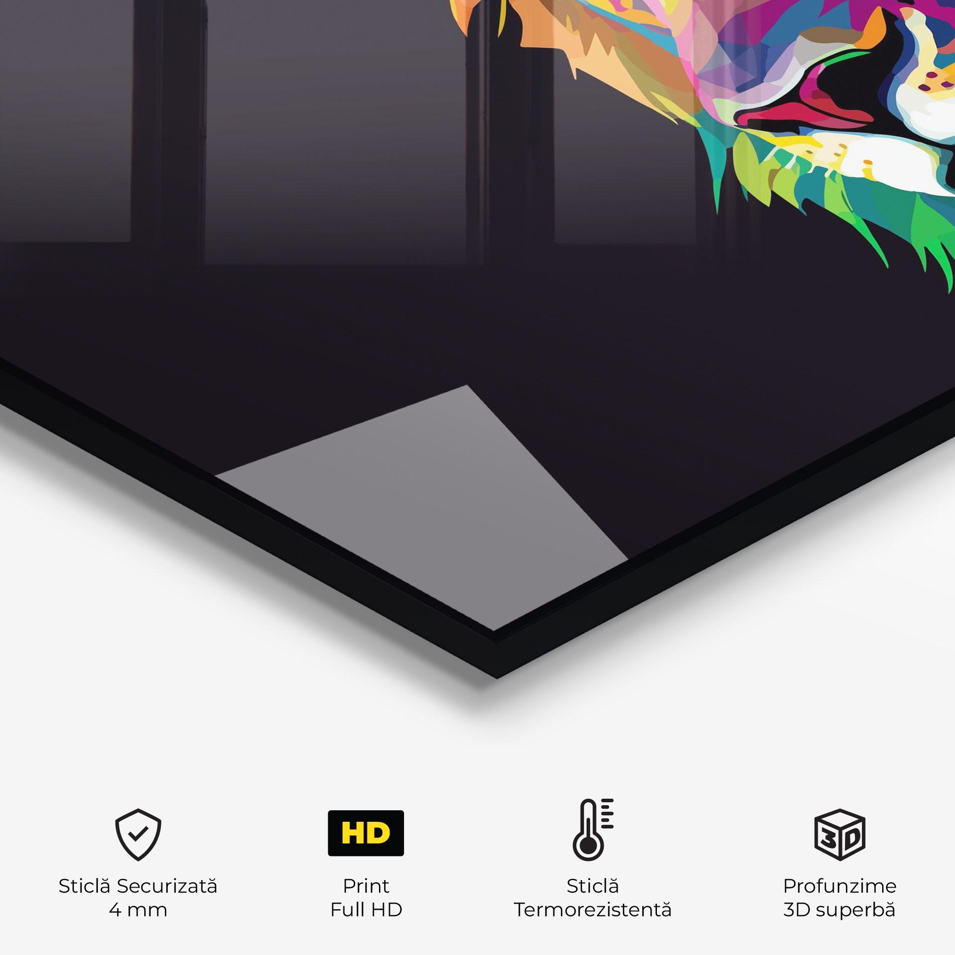 Panou Sticla Bucatarie Colorful Lion mockup 2