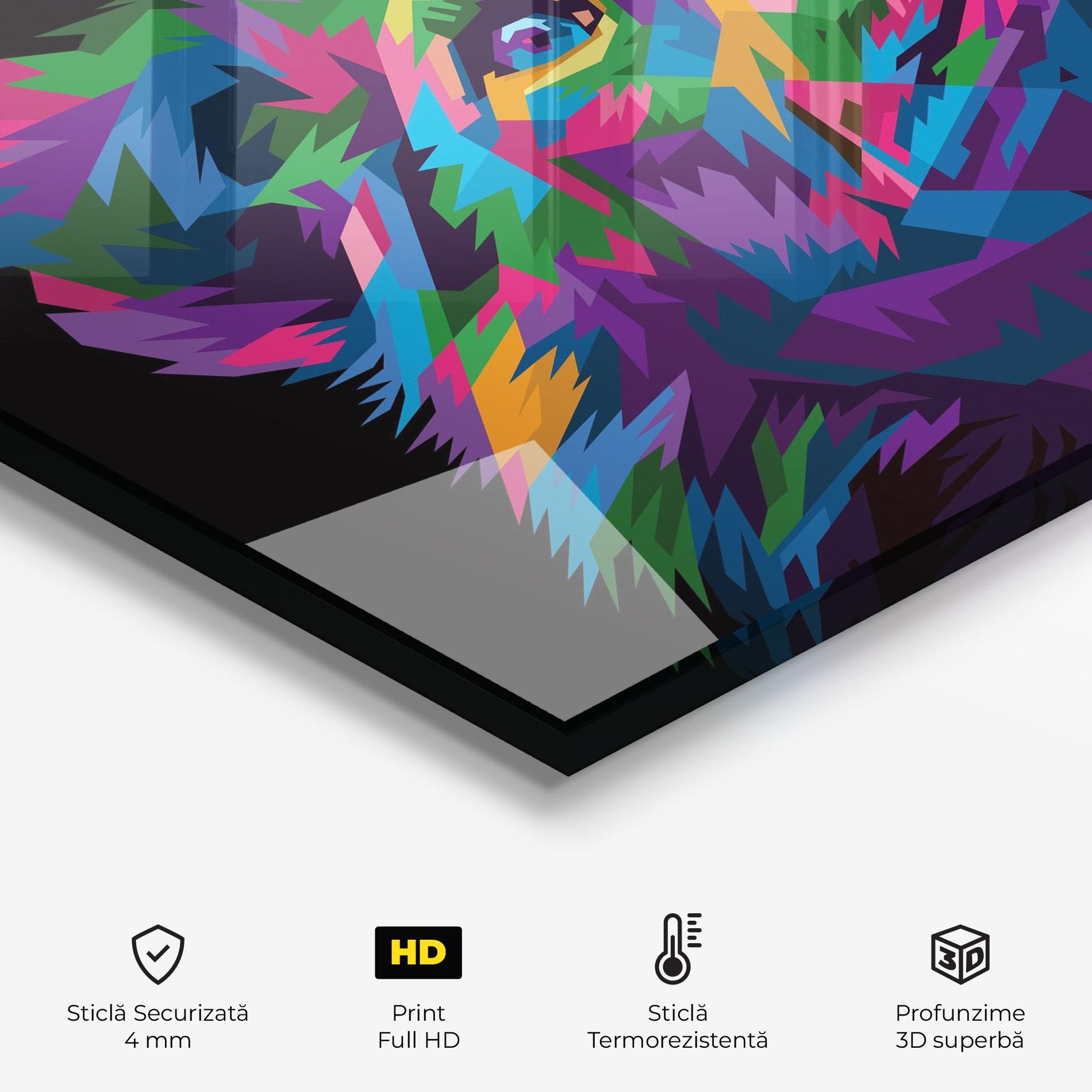 Panou Sticla Bucatarie Cute Color Lion mockup 2