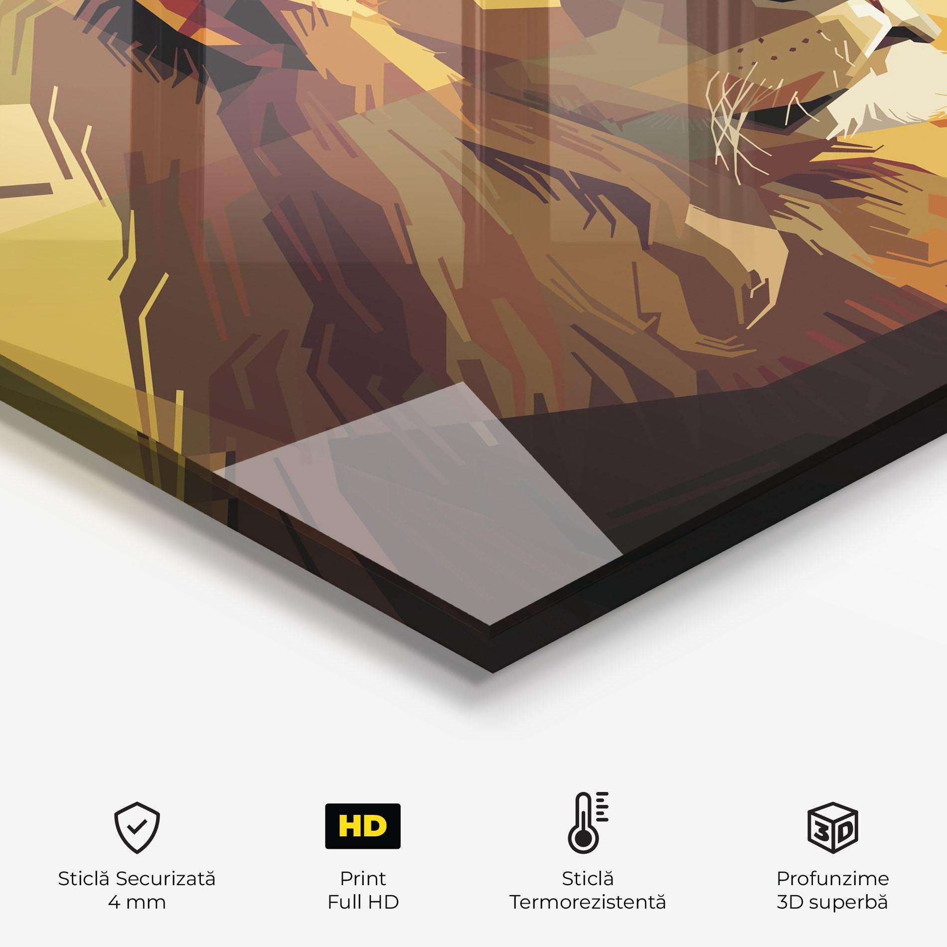 Panou Sticla Bucatarie Lion Art mockup 2