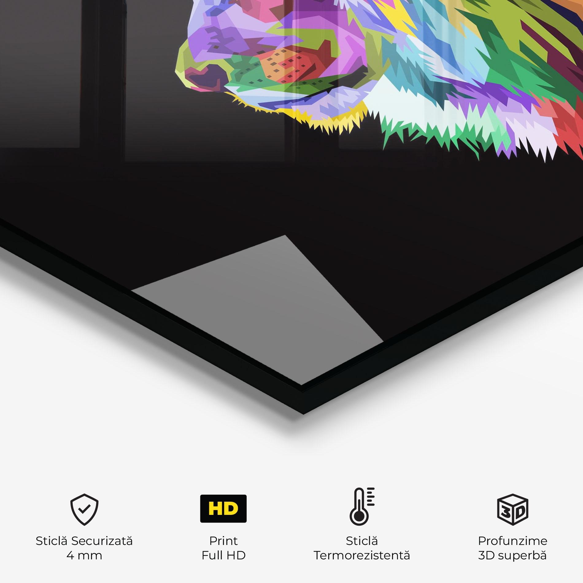 Panou Sticla Bucatarie Lion Standing mockup 2