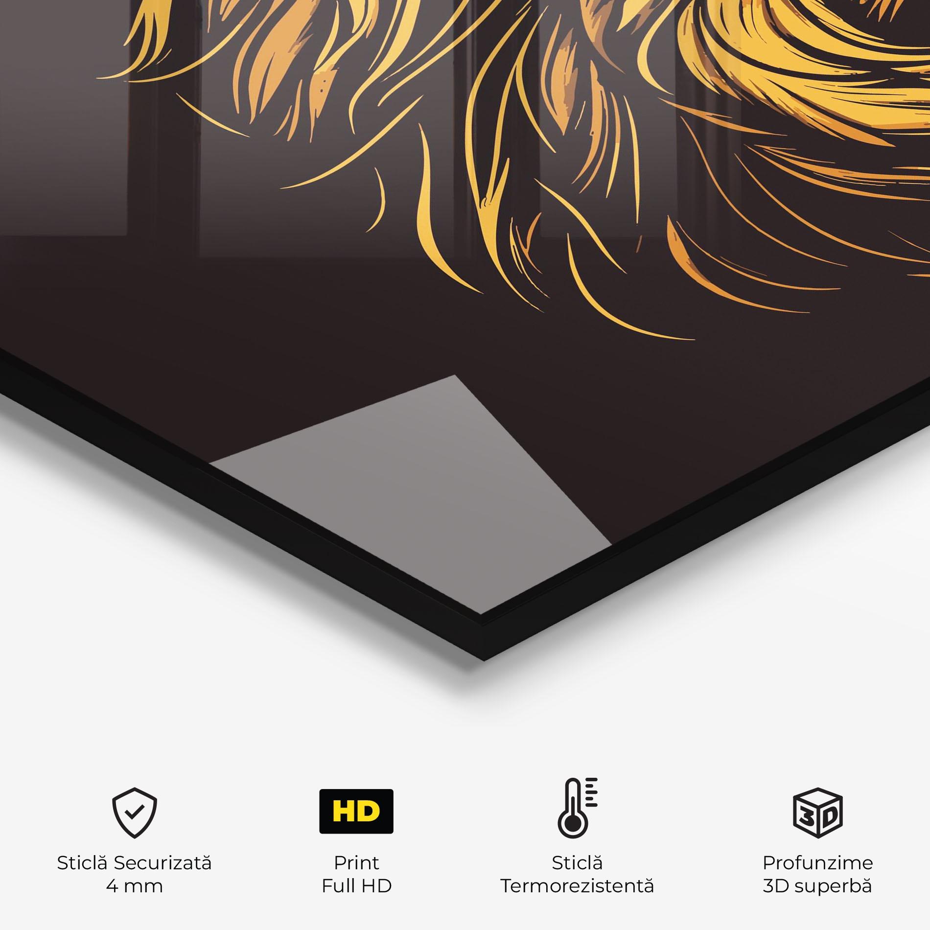 Panou Sticla Bucatarie Lion Symbol mockup 2