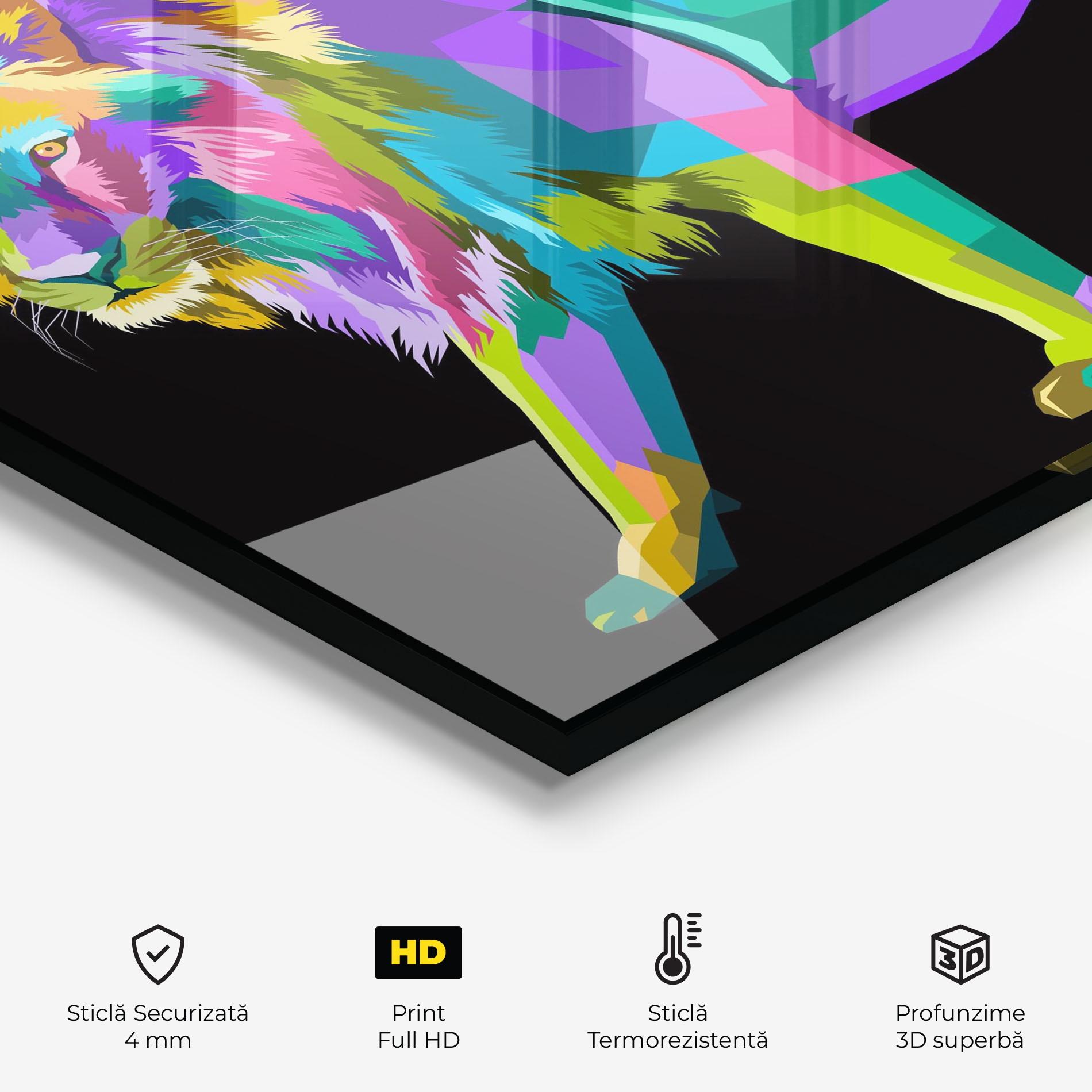 Panou Sticla Bucatarie Lion Walking mockup 2