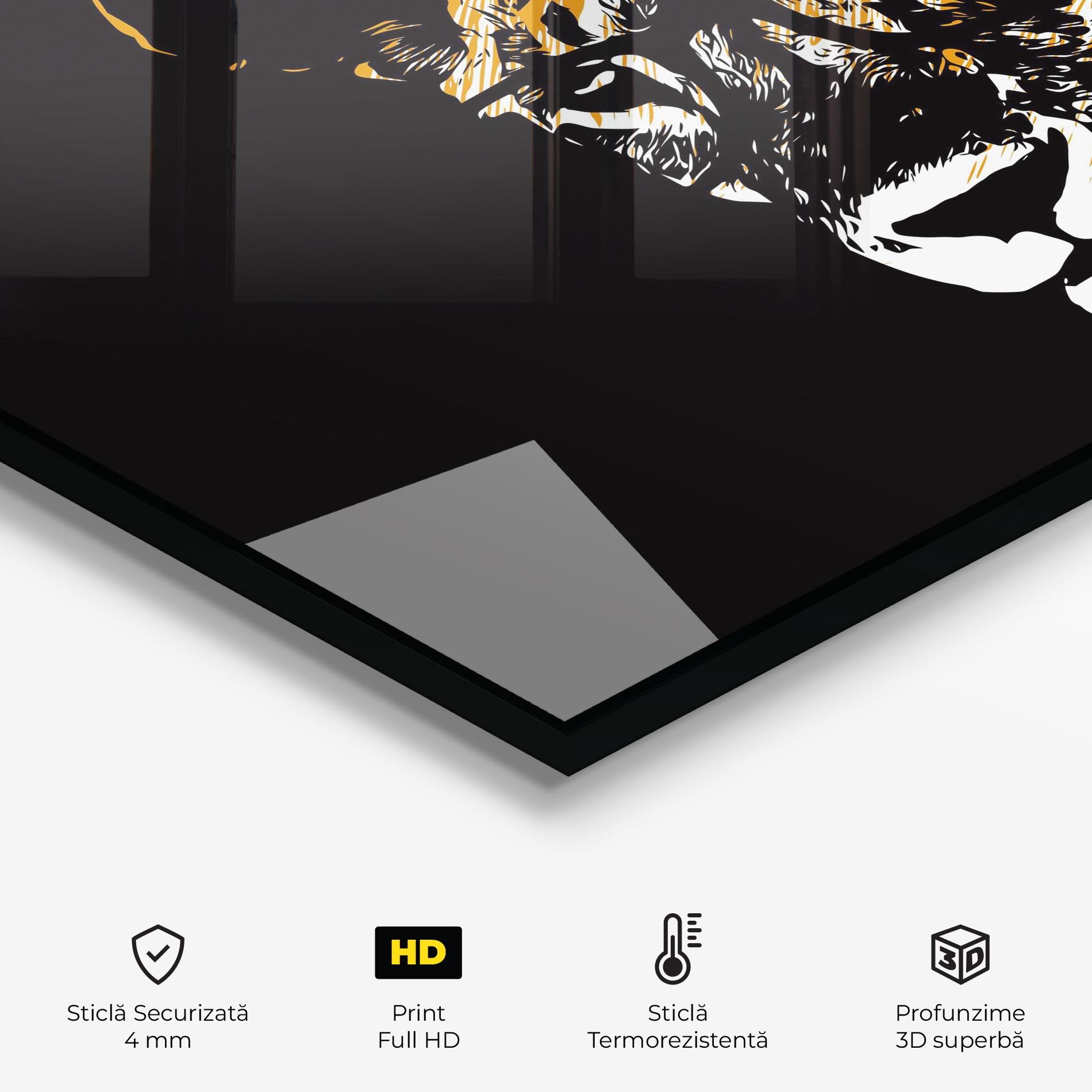 Panou Sticla Bucatarie Lion With Glasses mockup 2