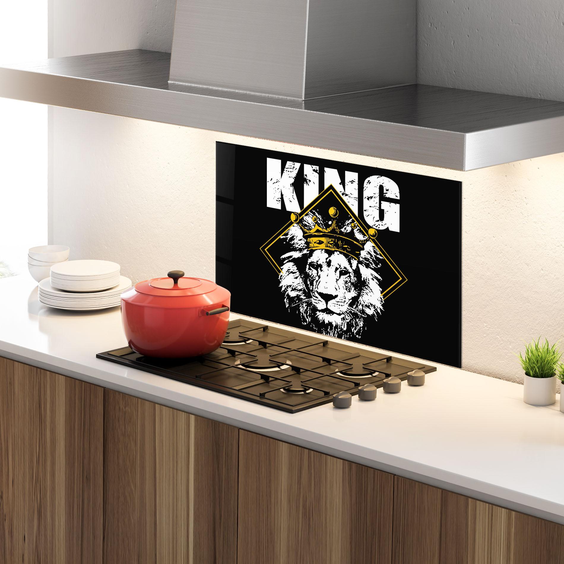Panou Sticla Bucatarie Jungle King mockup 4