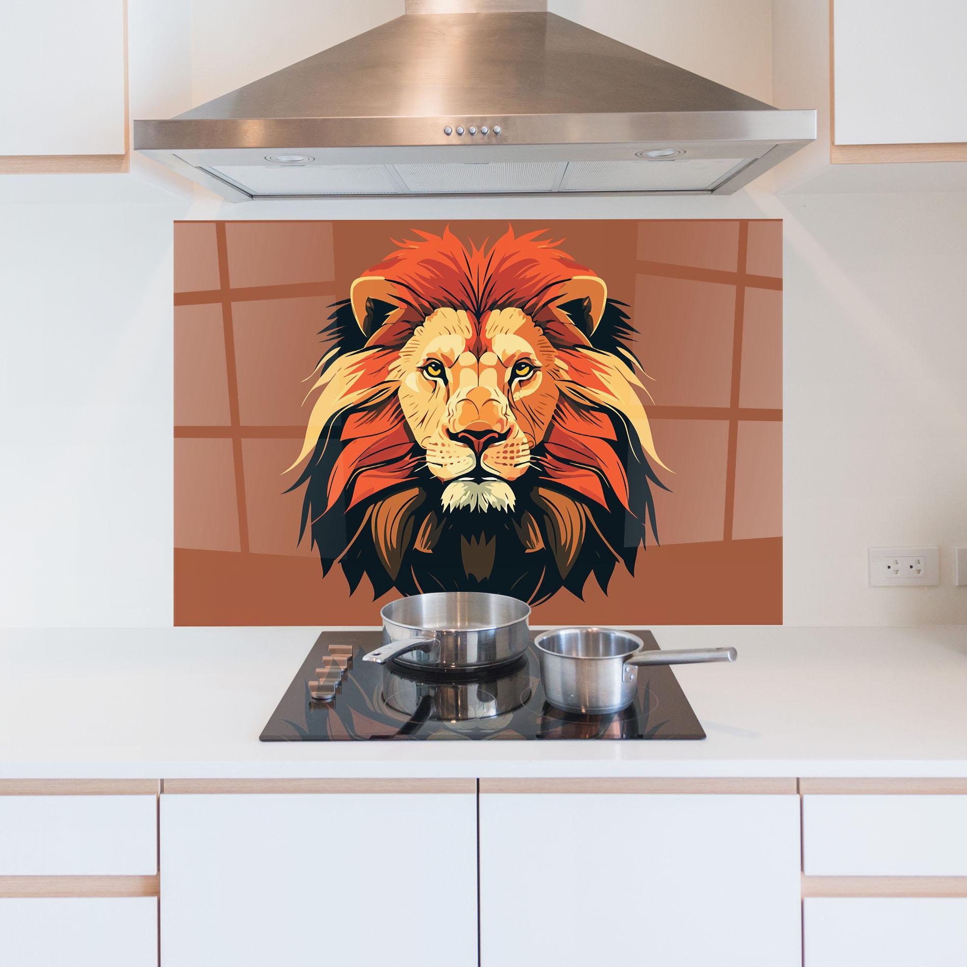 Panou Sticla Bucatarie African Lion mockup 5