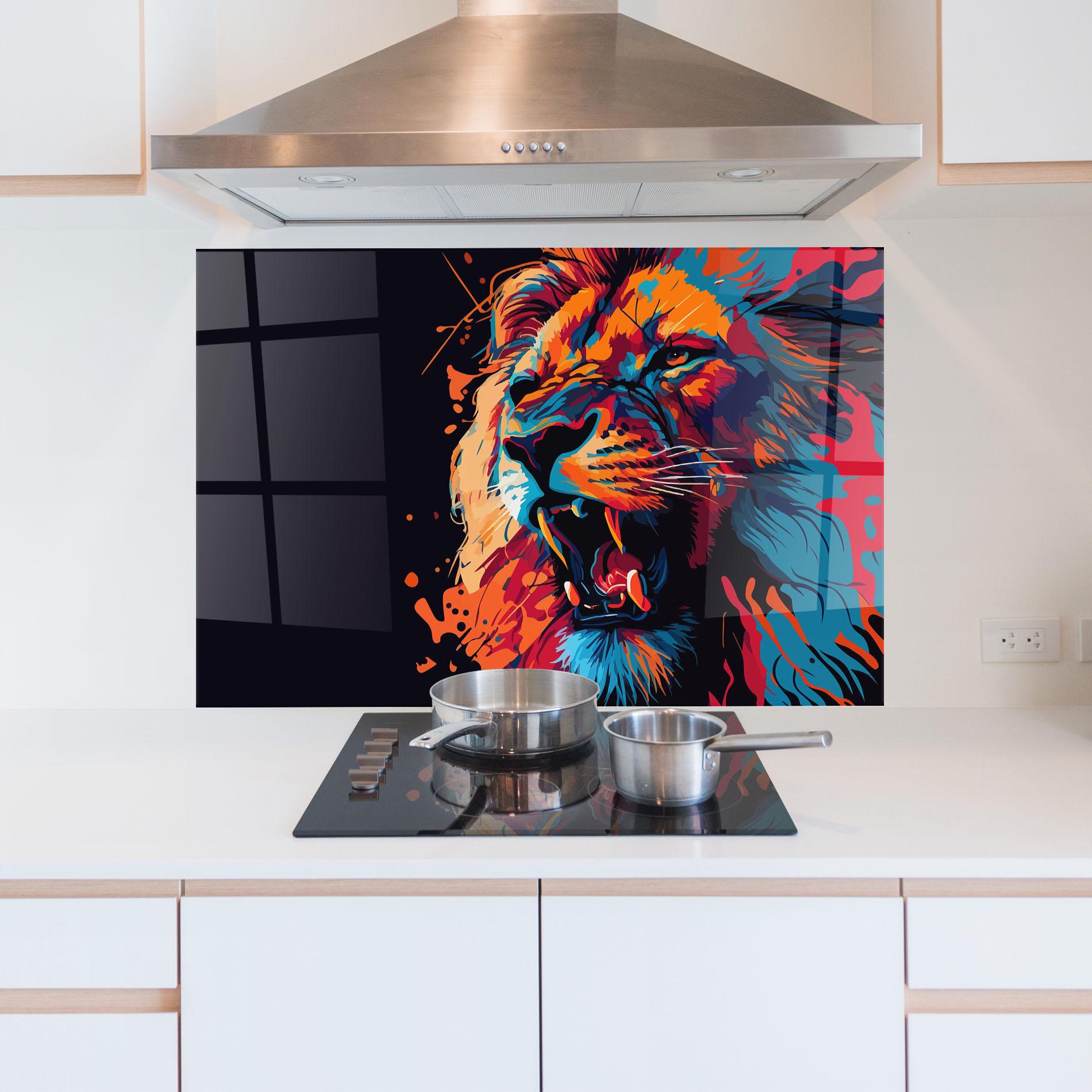 Panou Sticla Bucatarie Orange Red Lion mockup 5