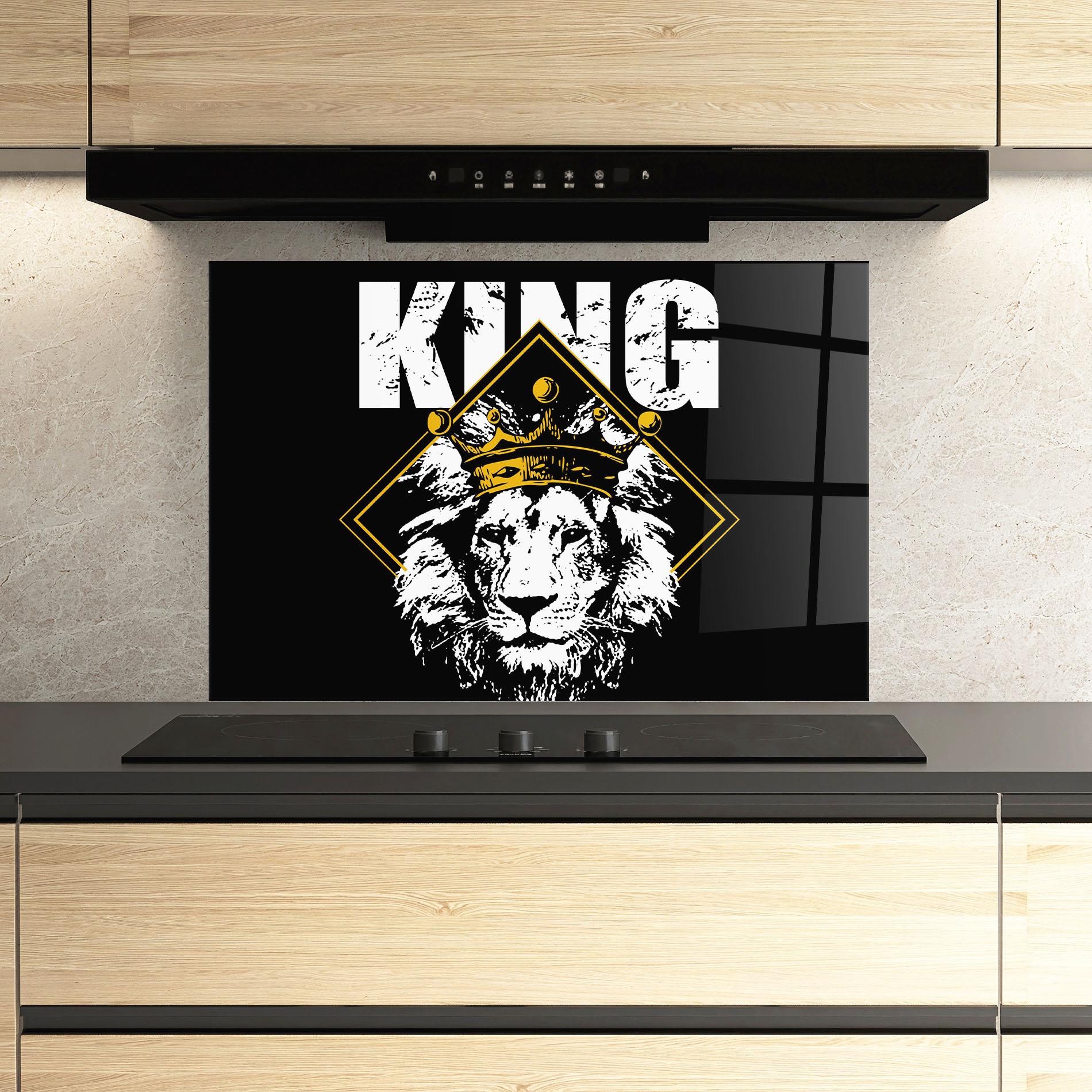 Panou Sticla Bucatarie Jungle King mockup 3