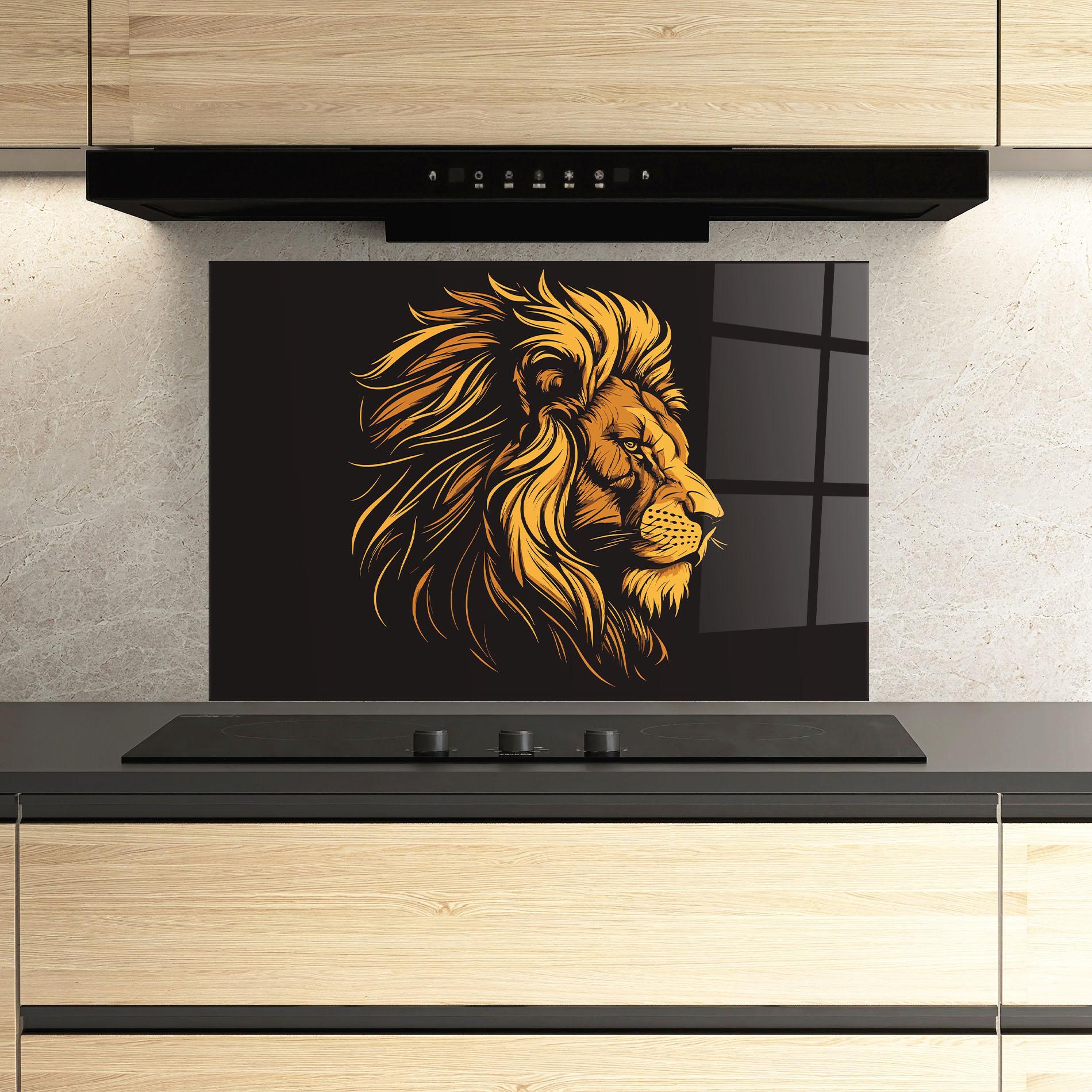 Panou Sticla Bucatarie Lion Symbol mockup 3