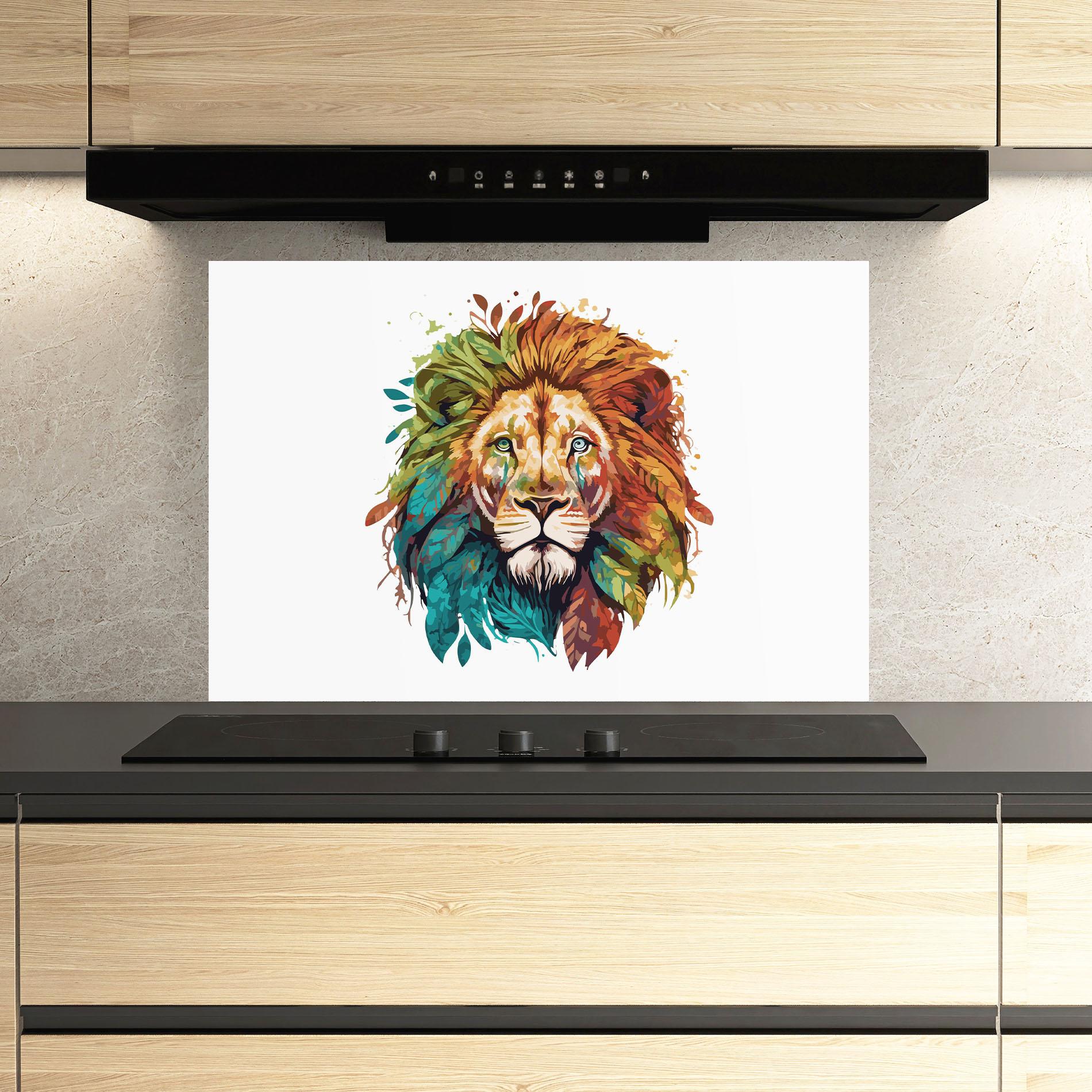 Panou Sticla Bucatarie Nature Lion mockup 3