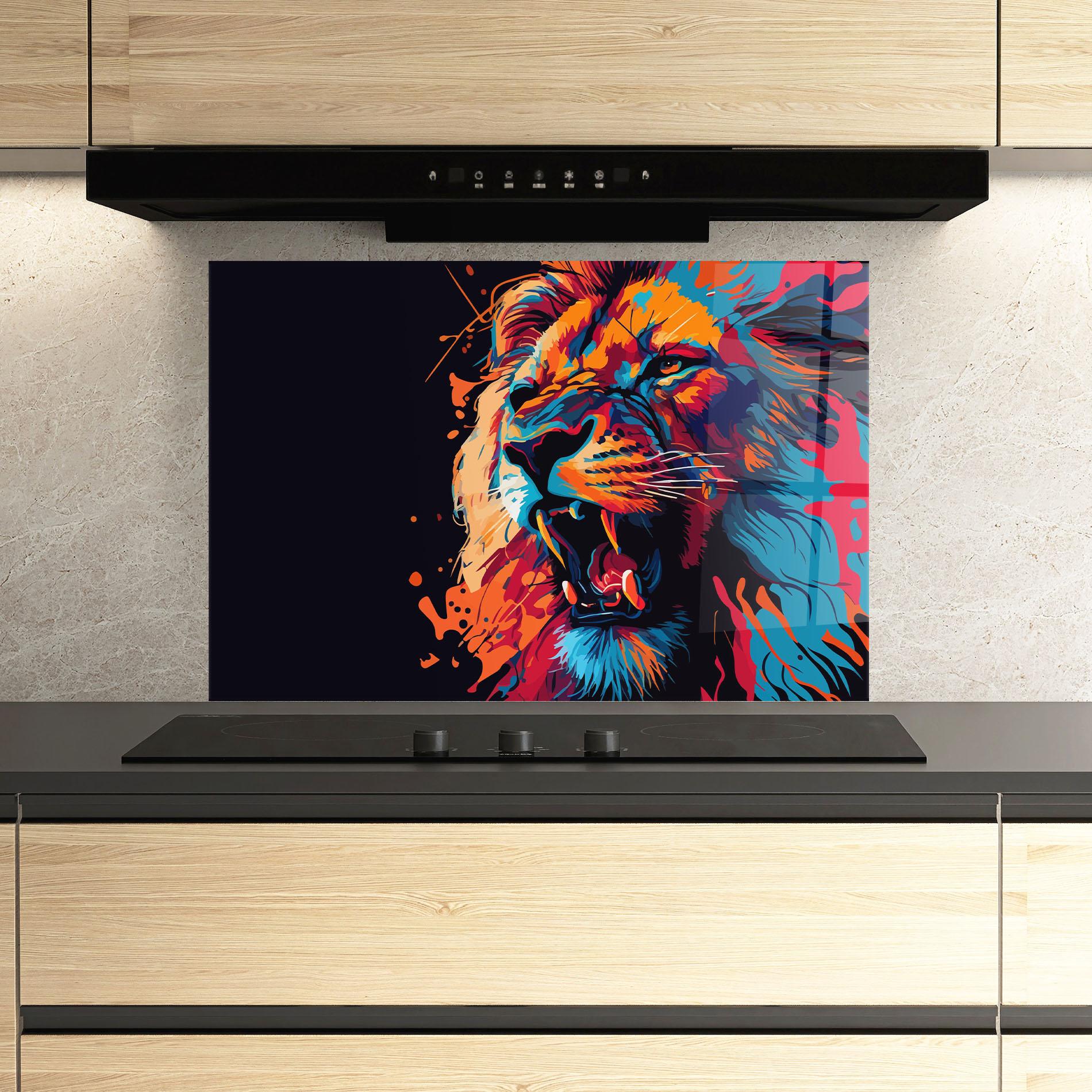 Panou Sticla Bucatarie Orange Red Lion mockup 3