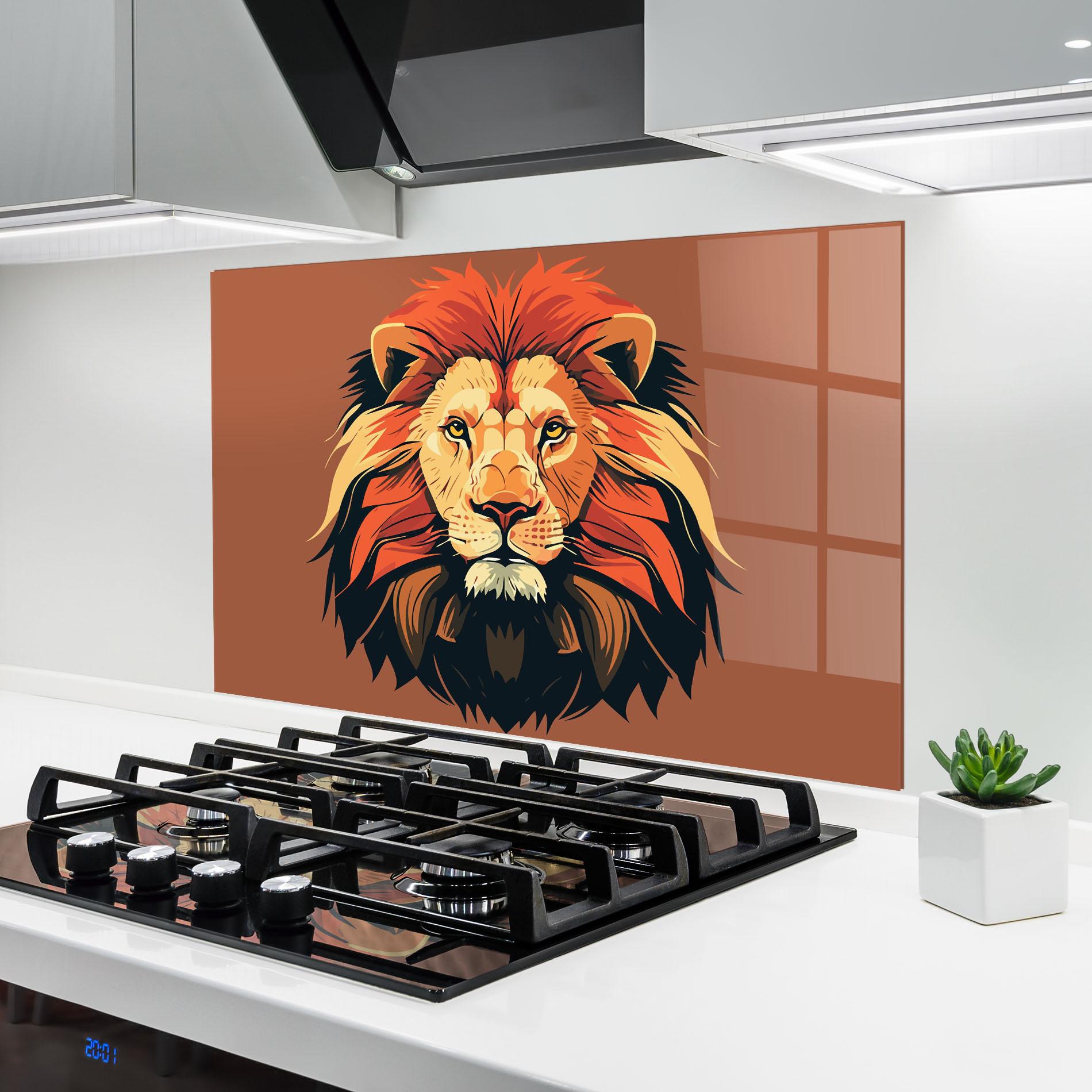 Panou Sticla Bucatarie African Lion mockup 6