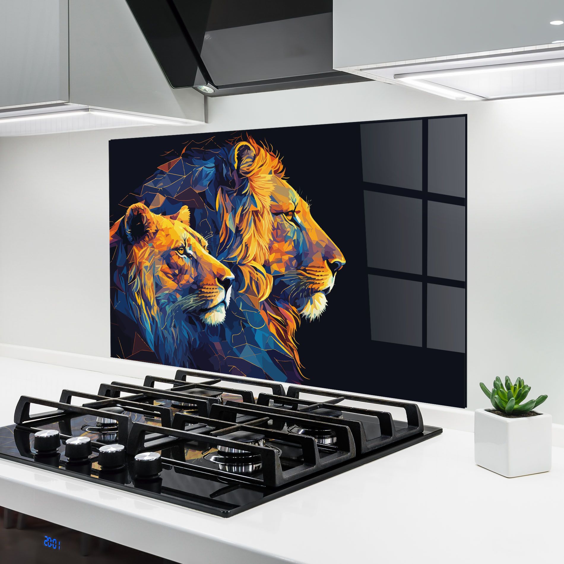 Orange Blue Lion mockup 6