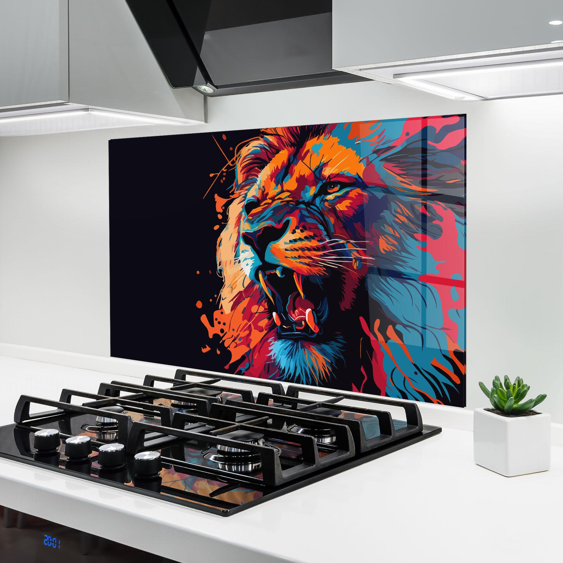 Panou Sticla Bucatarie Orange Red Lion mockup 6