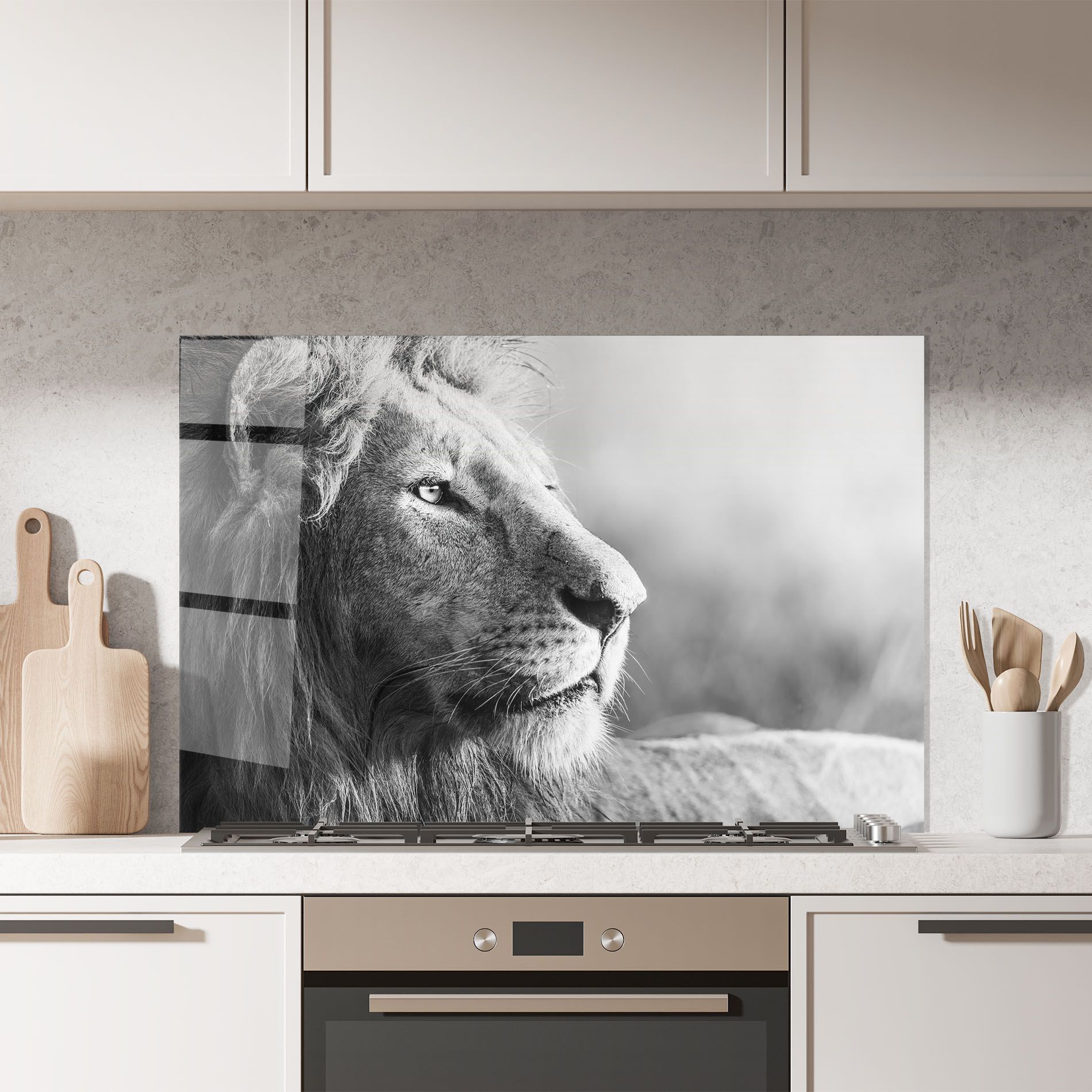 Grey Lion Head mockup 7