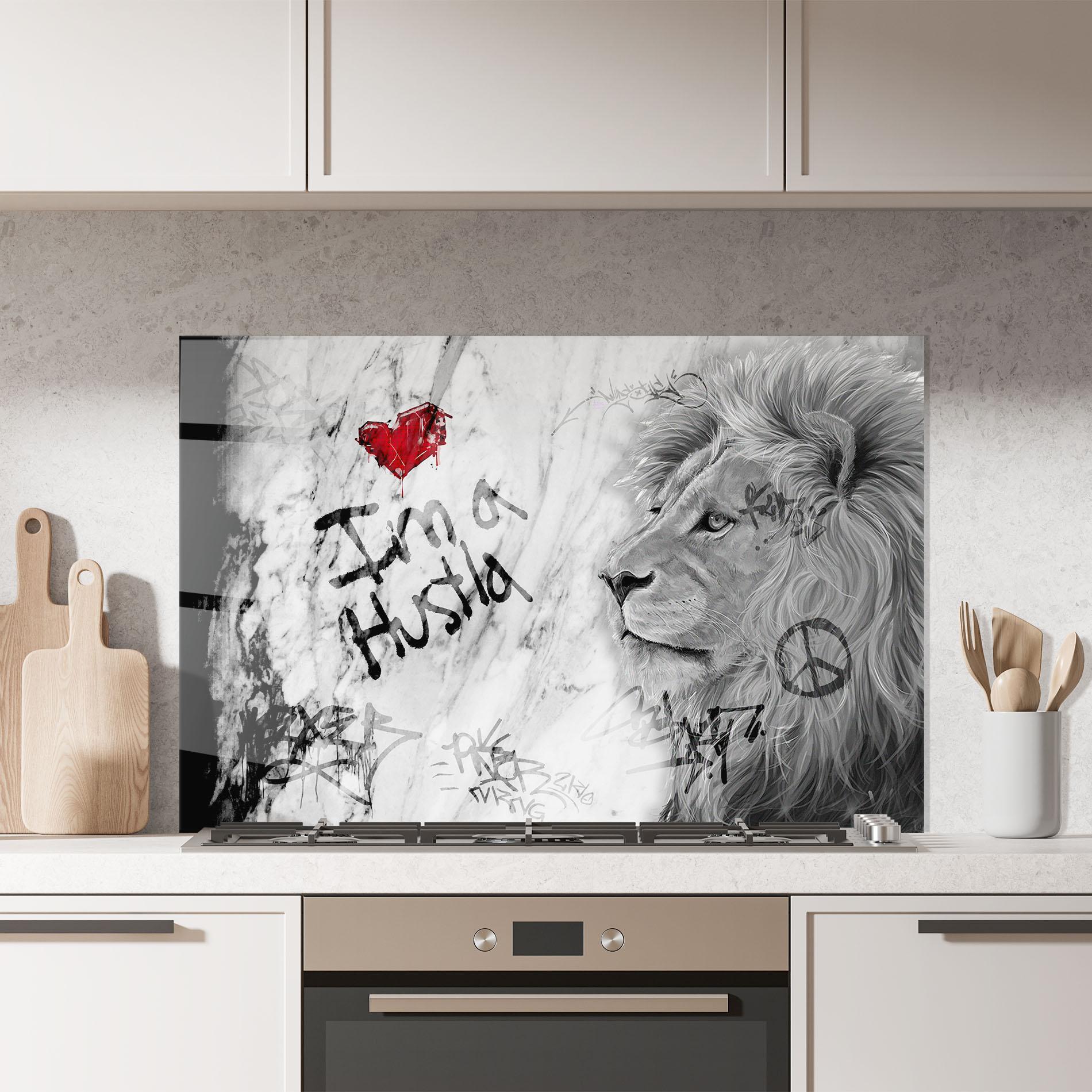Panou Sticla Bucatarie Lion Hustler mockup 7