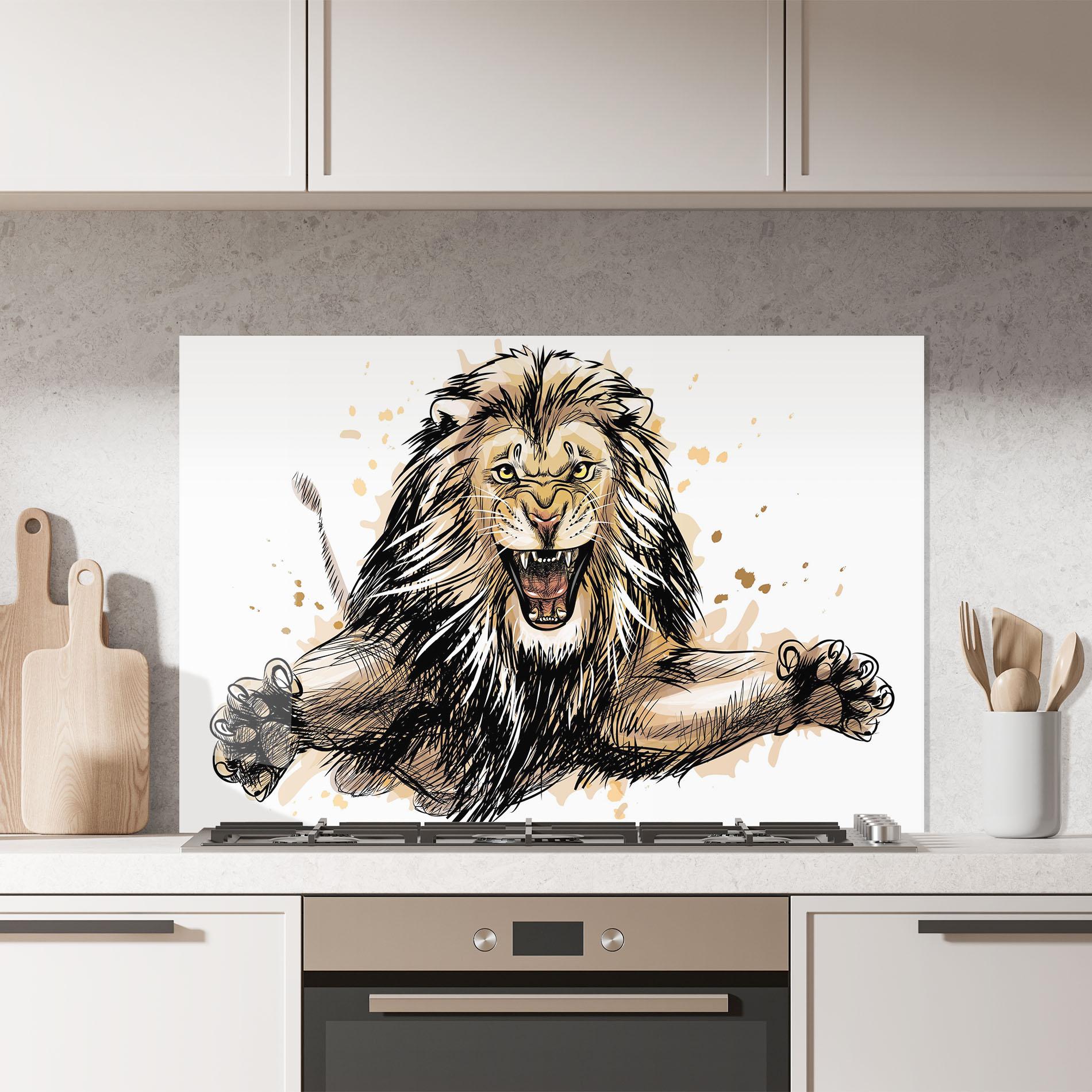 Panou Sticla Bucatarie Lion Jump mockup 7