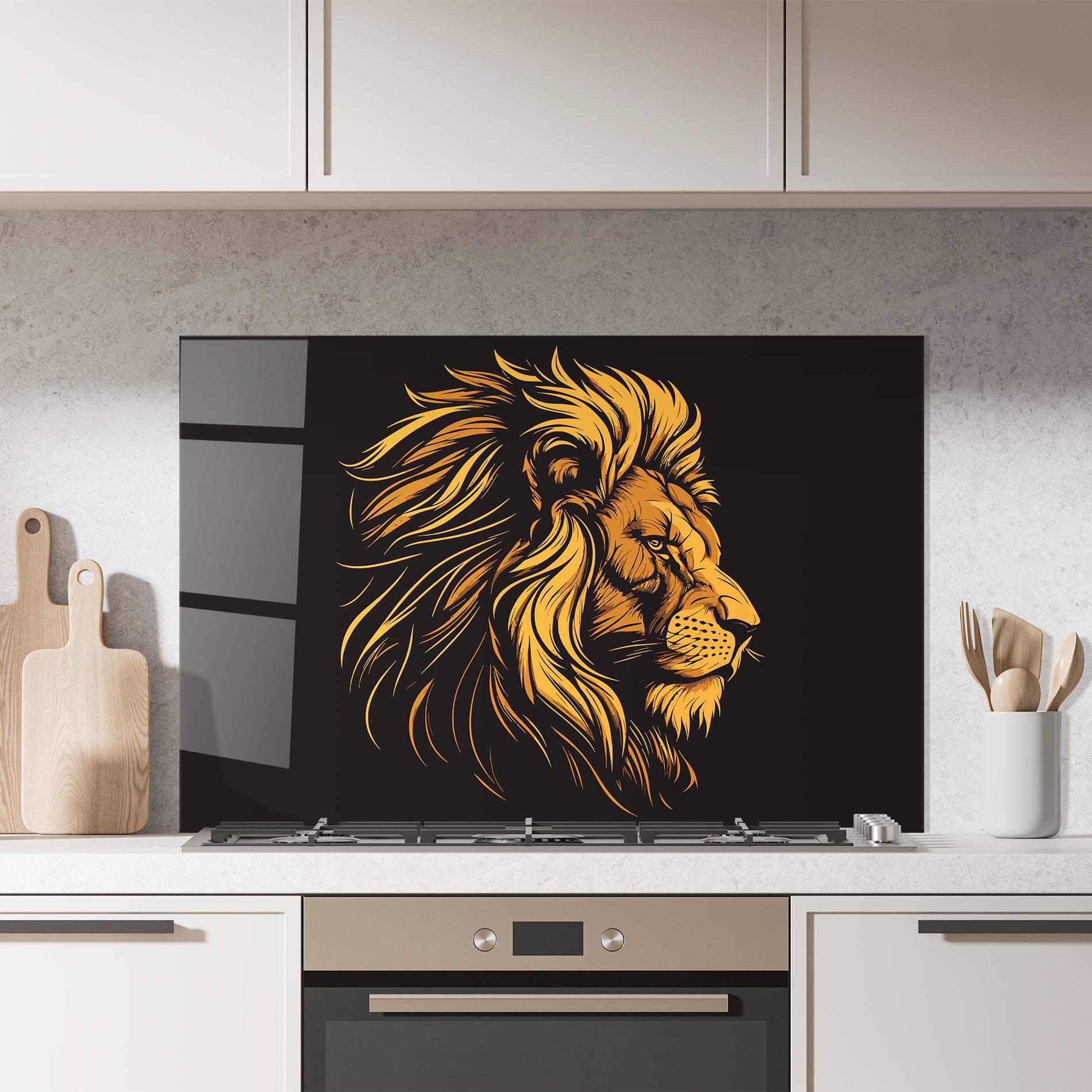 Panou Sticla Bucatarie Lion Symbol mockup 7