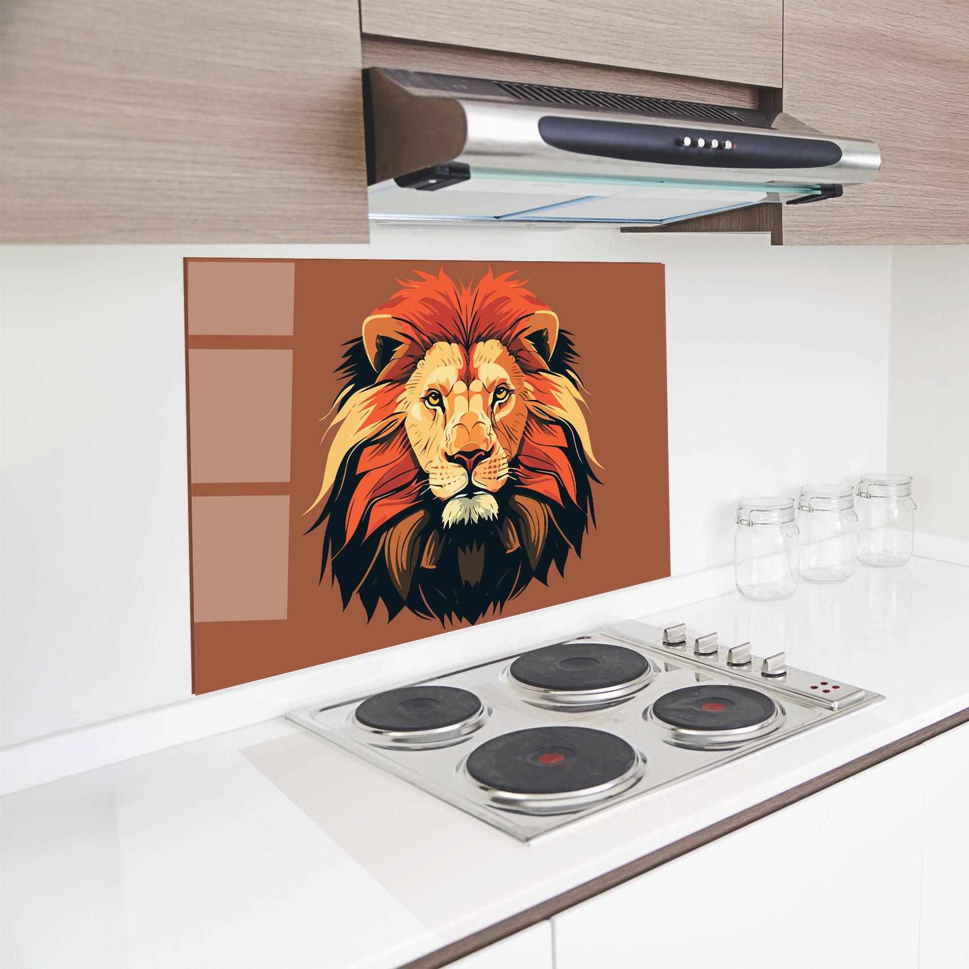 Panou Sticla Bucatarie African Lion mockup 8