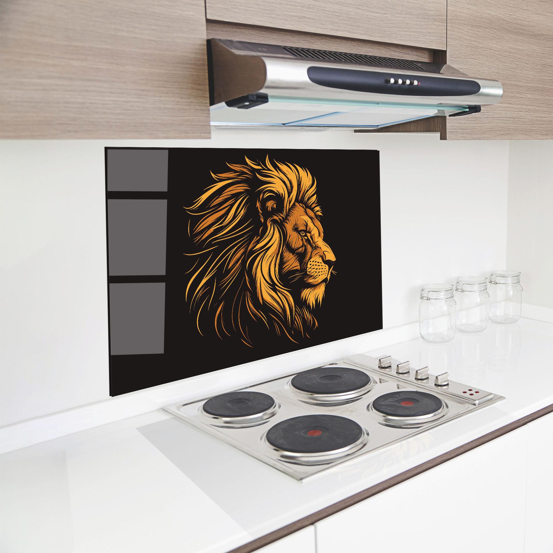 Panou Sticla Bucatarie Lion Symbol mockup 8