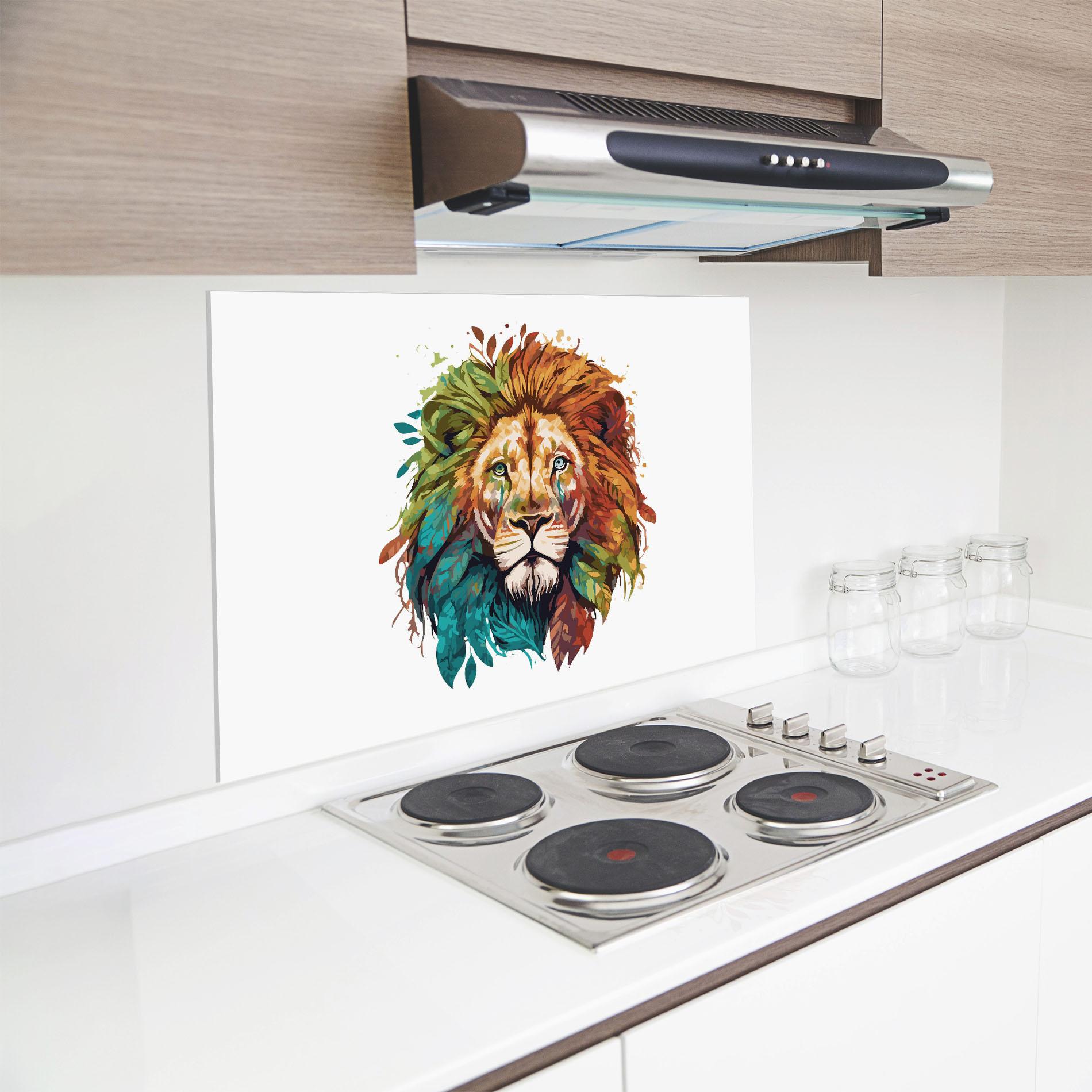 Panou Sticla Bucatarie Nature Lion mockup 8