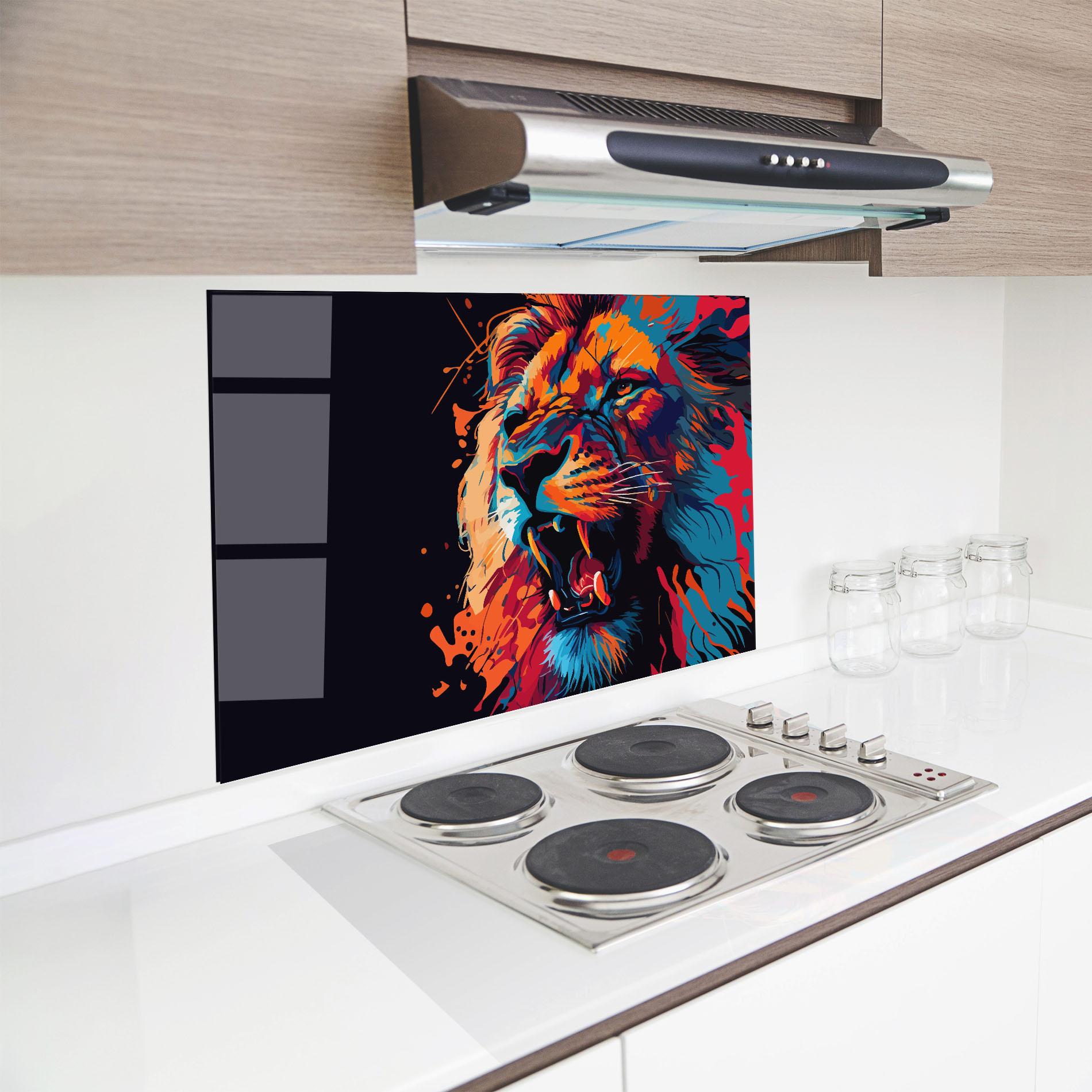 Panou Sticla Bucatarie Orange Red Lion mockup 8