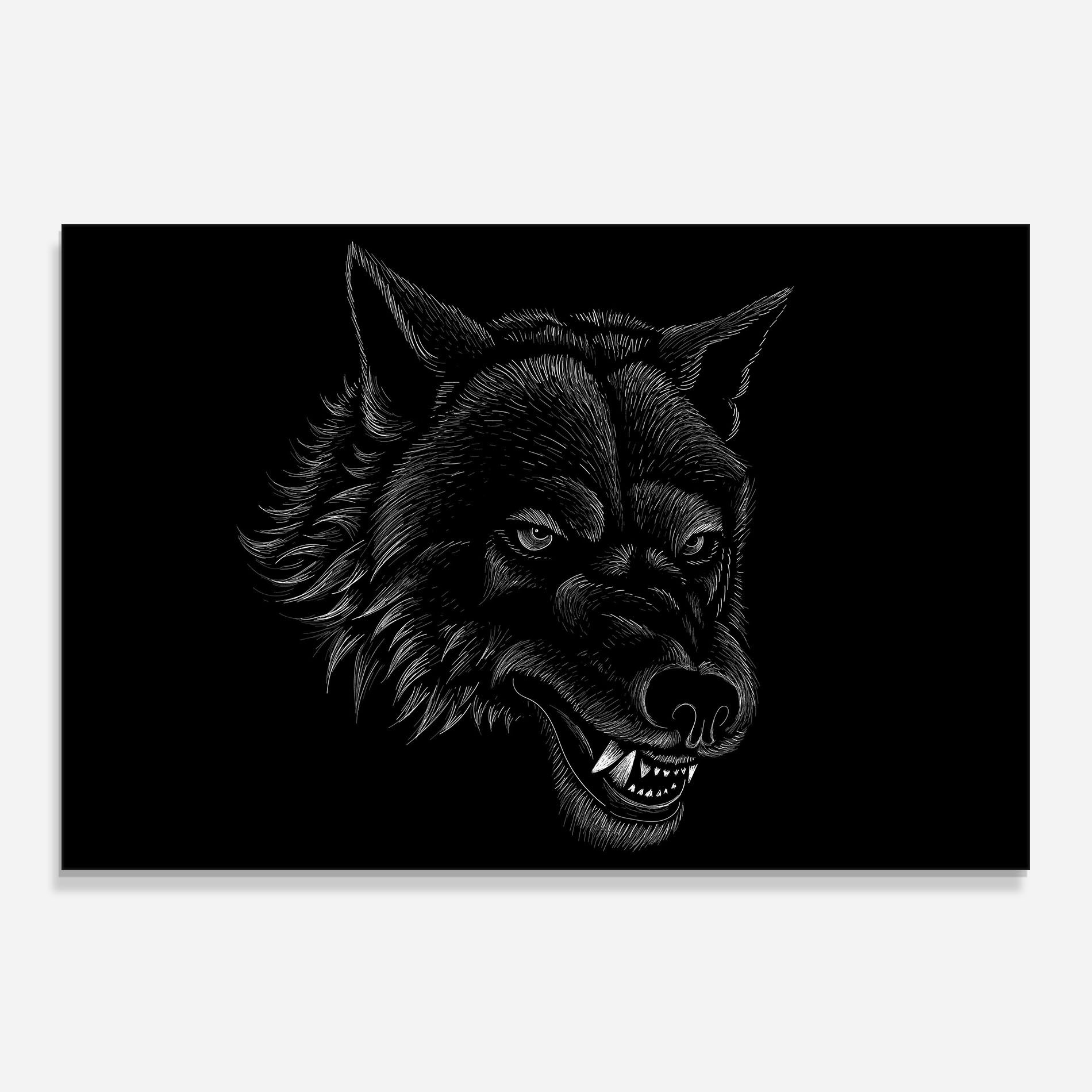 Angry Wolf Face mockup 0