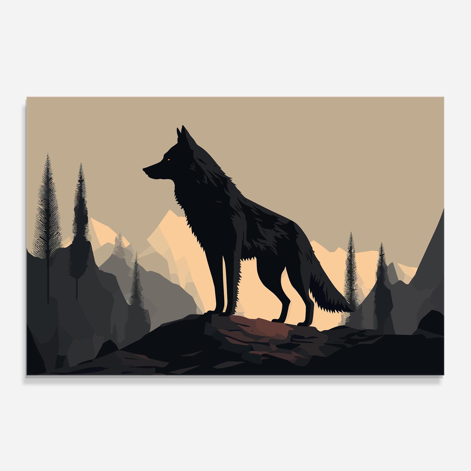 Panou Sticla Bucatarie Black Wolf mockup 0