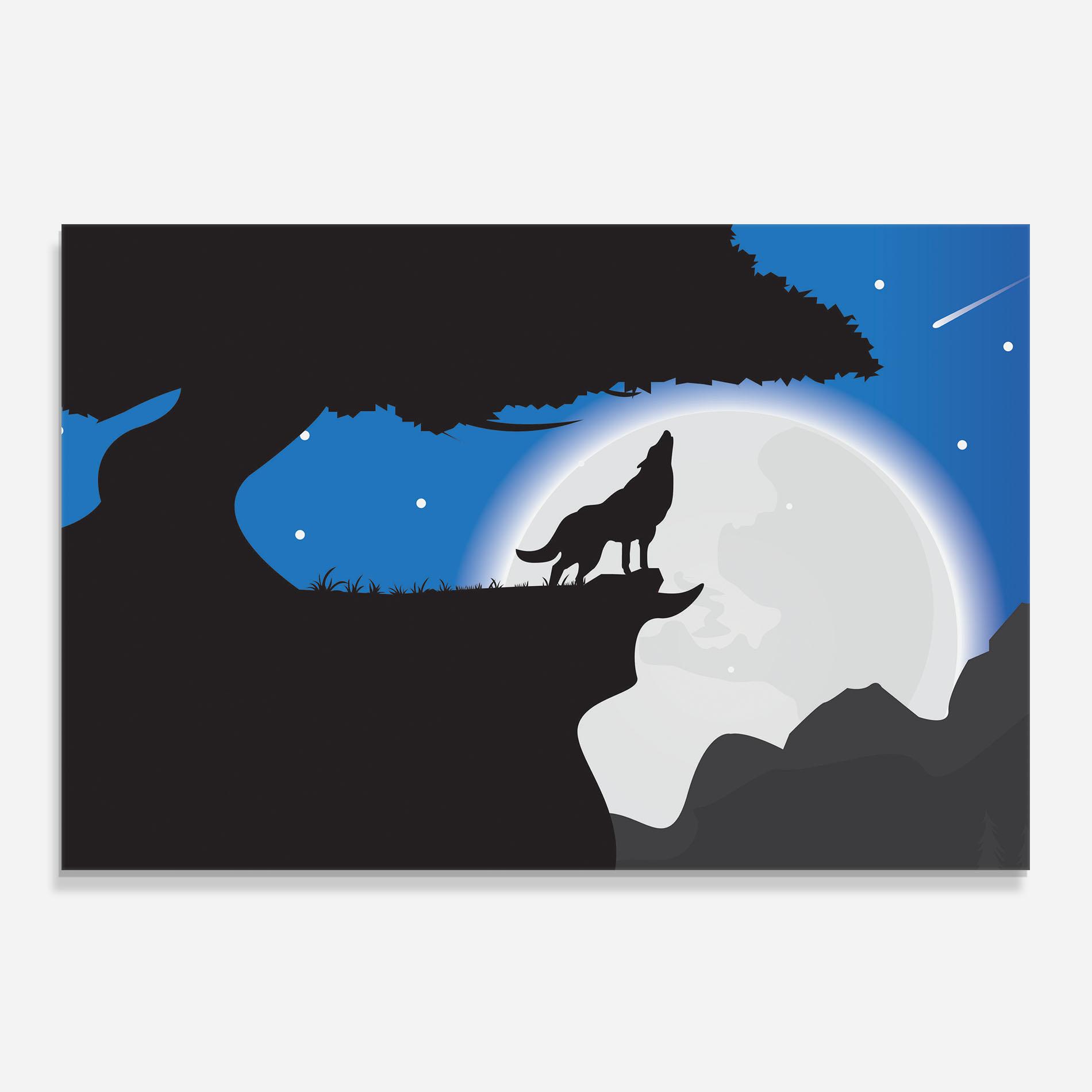 Panou Sticla Bucatarie Blue Light Wolf mockup 0
