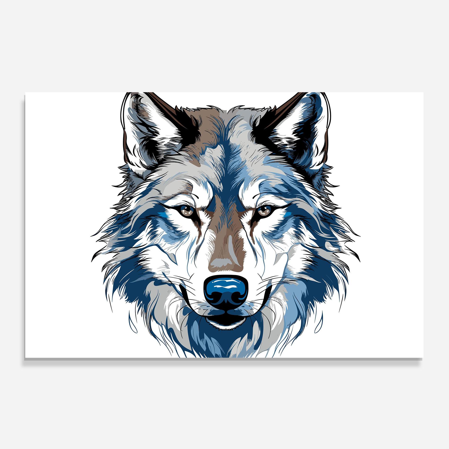 Panou Sticla Bucatarie Blue Wolf Head mockup 0