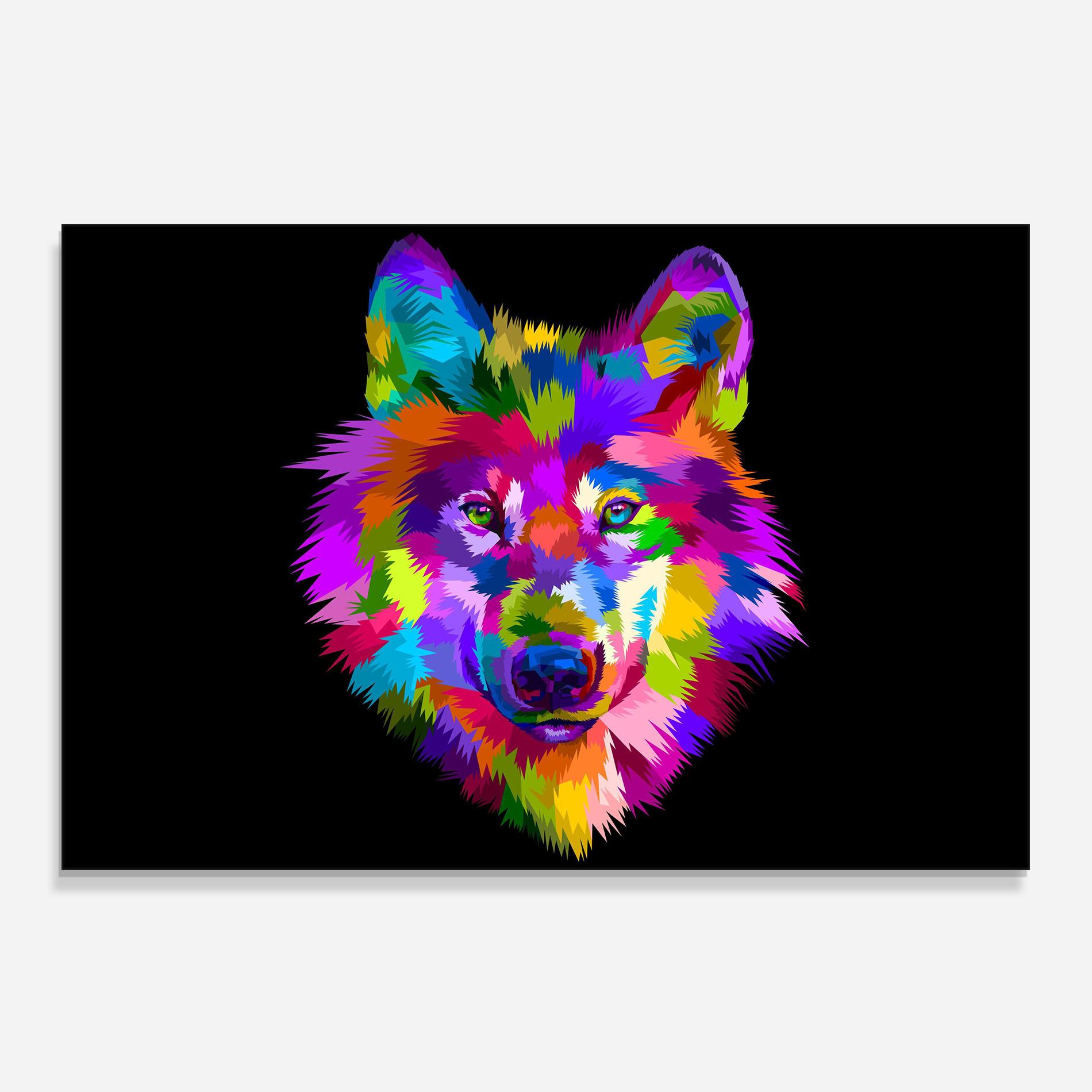 Panou Sticla Bucatarie Color Mix Wolf mockup 0