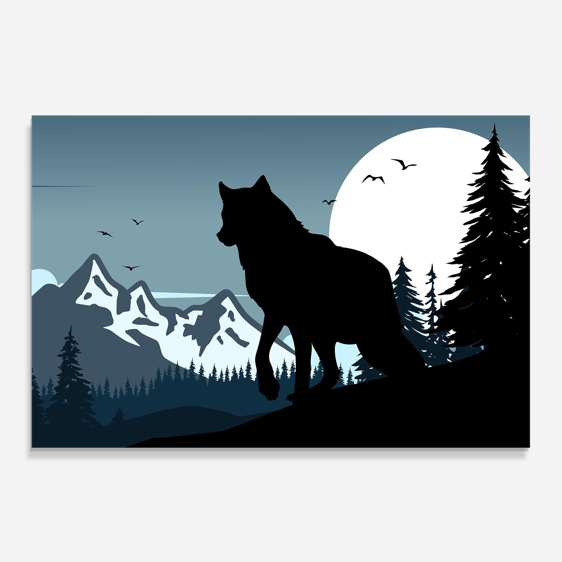 Panou Sticla Bucatarie Hill Wolf mockup 0