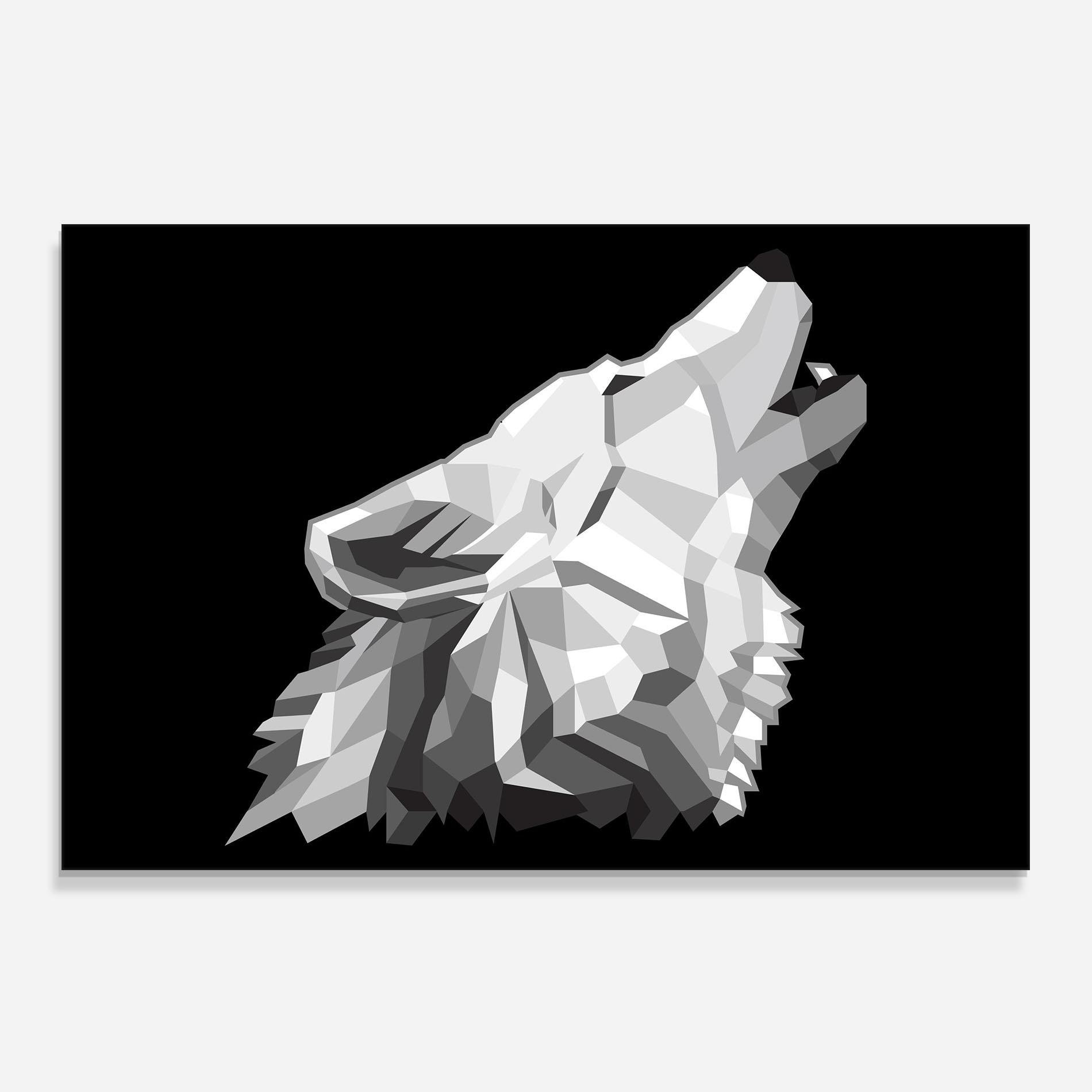 Panou Sticla Bucatarie Wolf Singing mockup 0