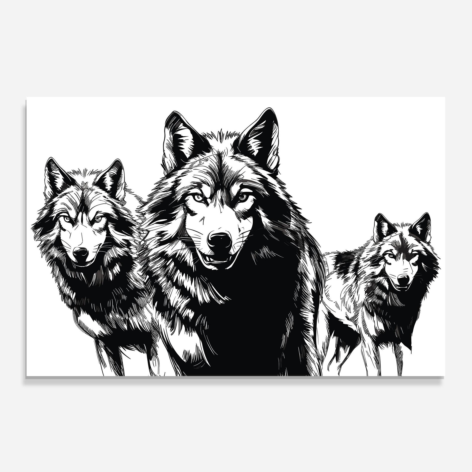 Panou Sticla Bucatarie Wolves mockup 0