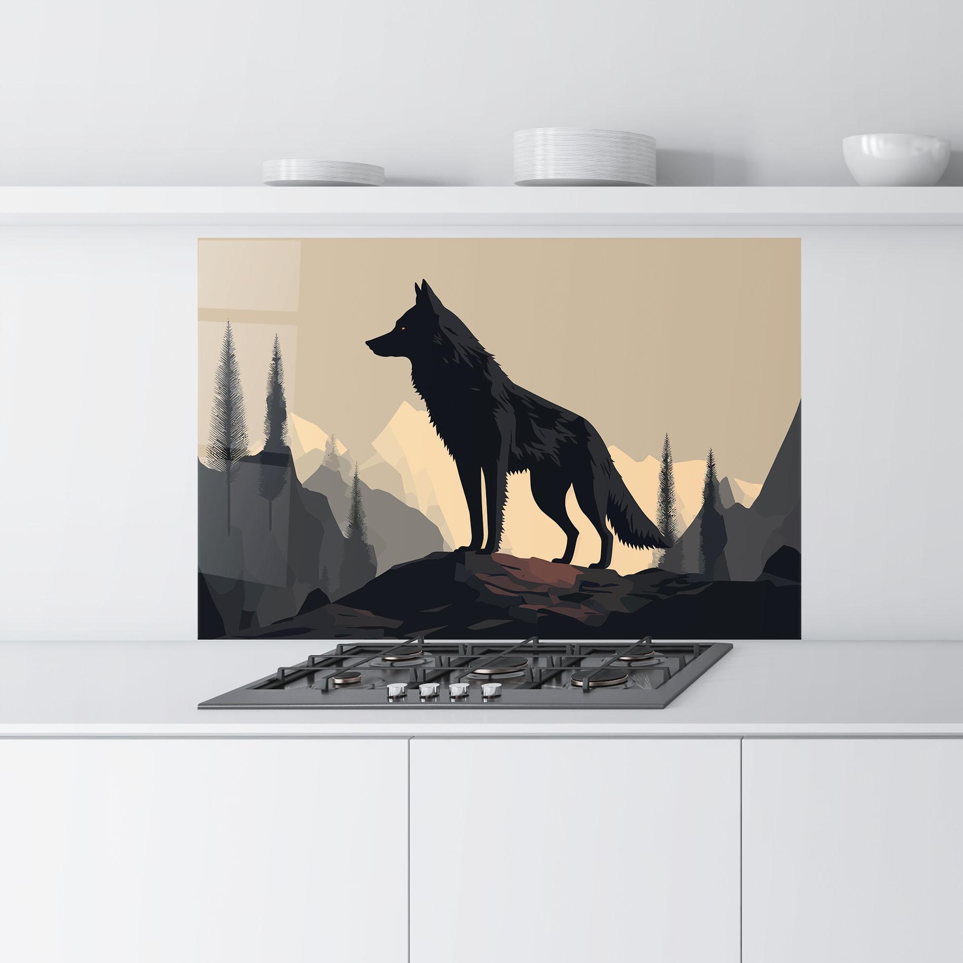 Panou Sticla Bucatarie Black Wolf mockup 9