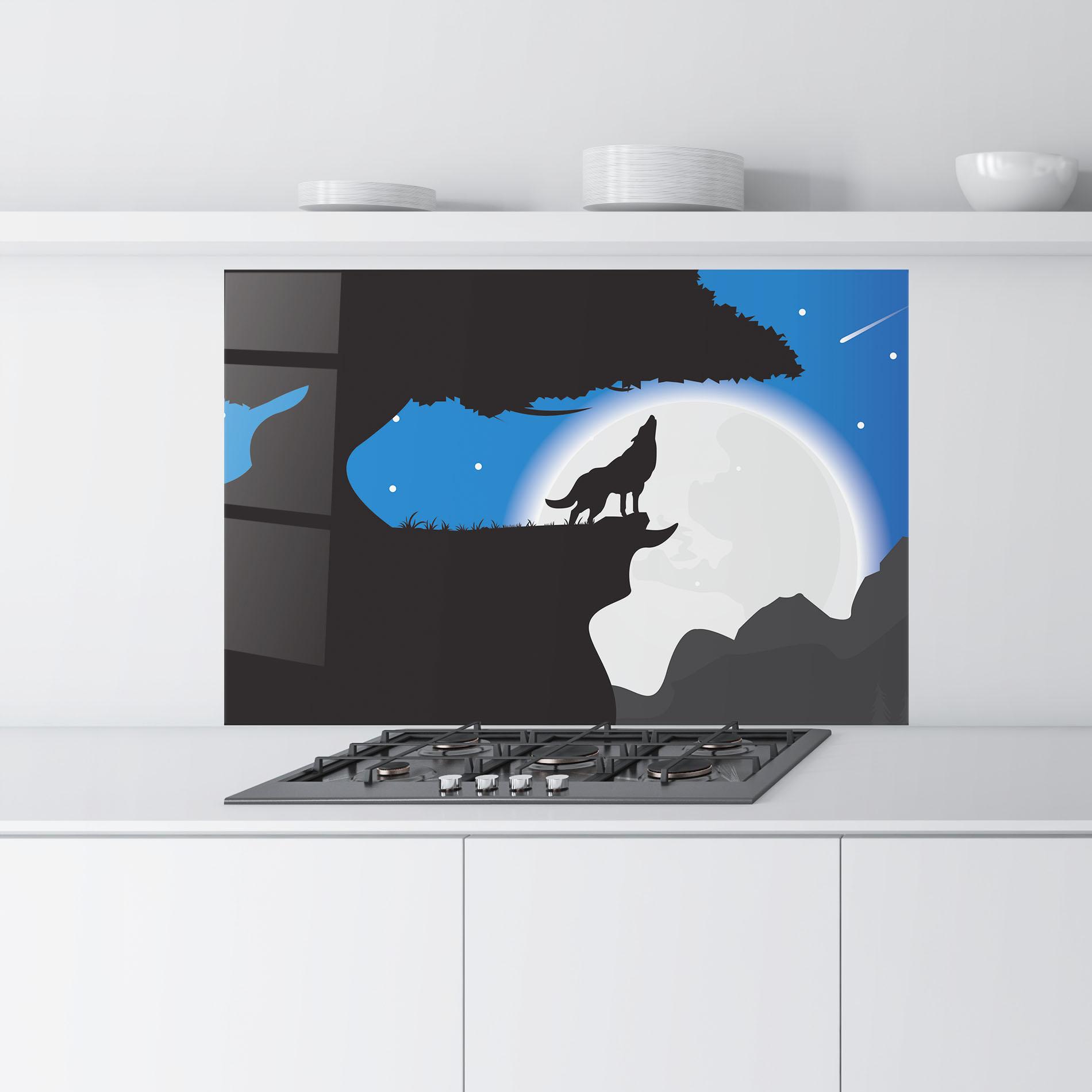 Panou Sticla Bucatarie Blue Light Wolf mockup 9