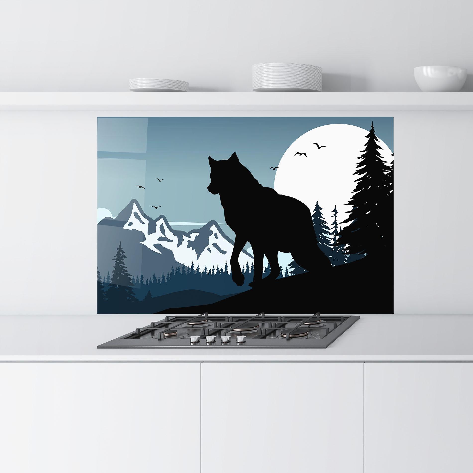 Panou Sticla Bucatarie Hill Wolf mockup 9