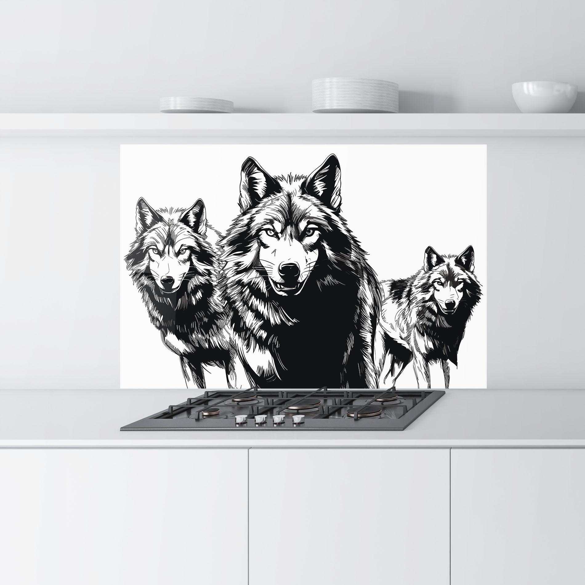 Panou Sticla Bucatarie Wolves mockup 9