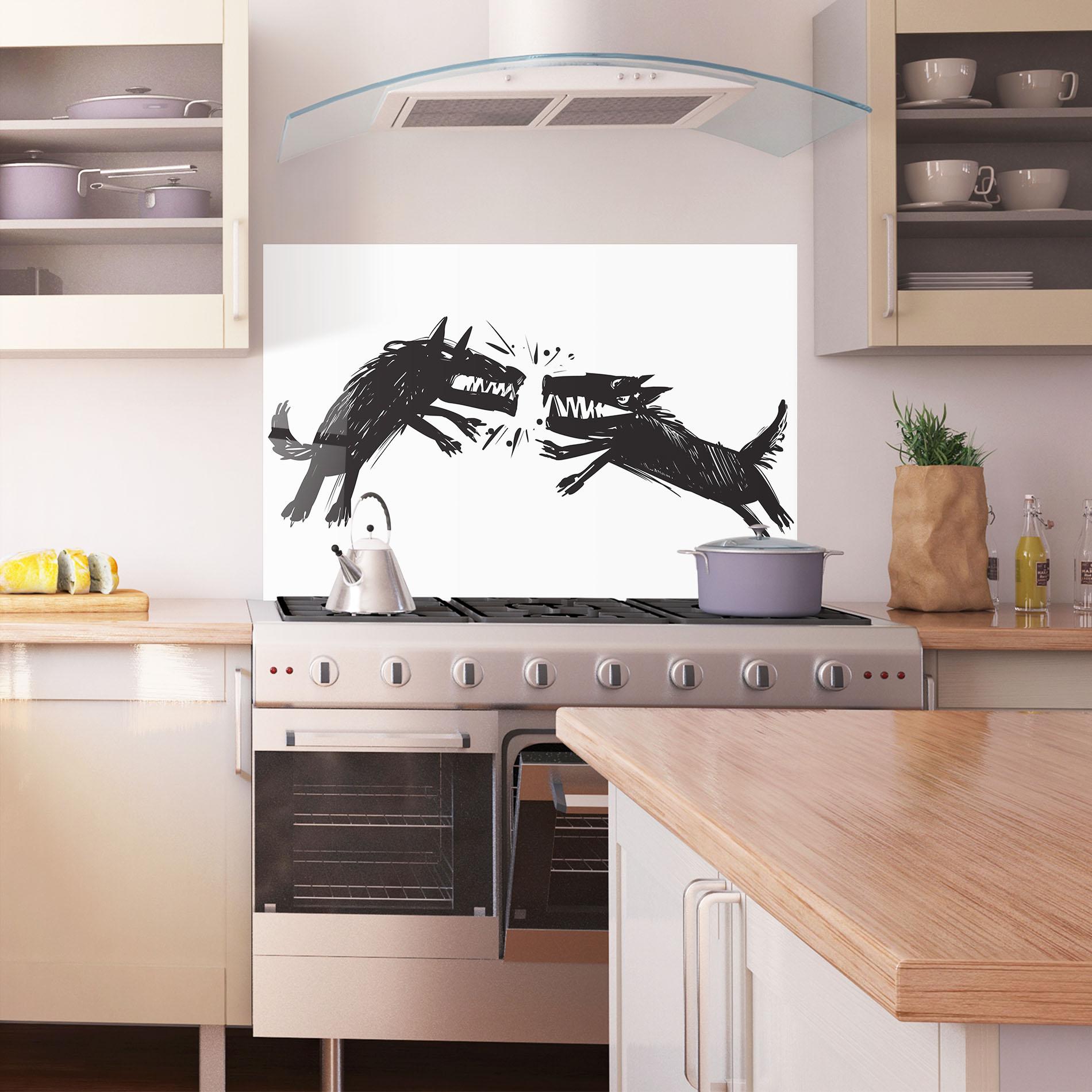 Panou Sticla Bucatarie Black Wolves mockup 1