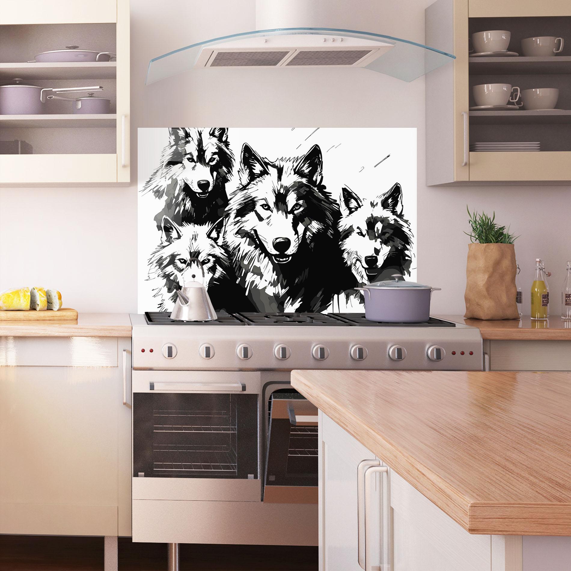 Panou Sticla Bucatarie Wolf Family mockup 1