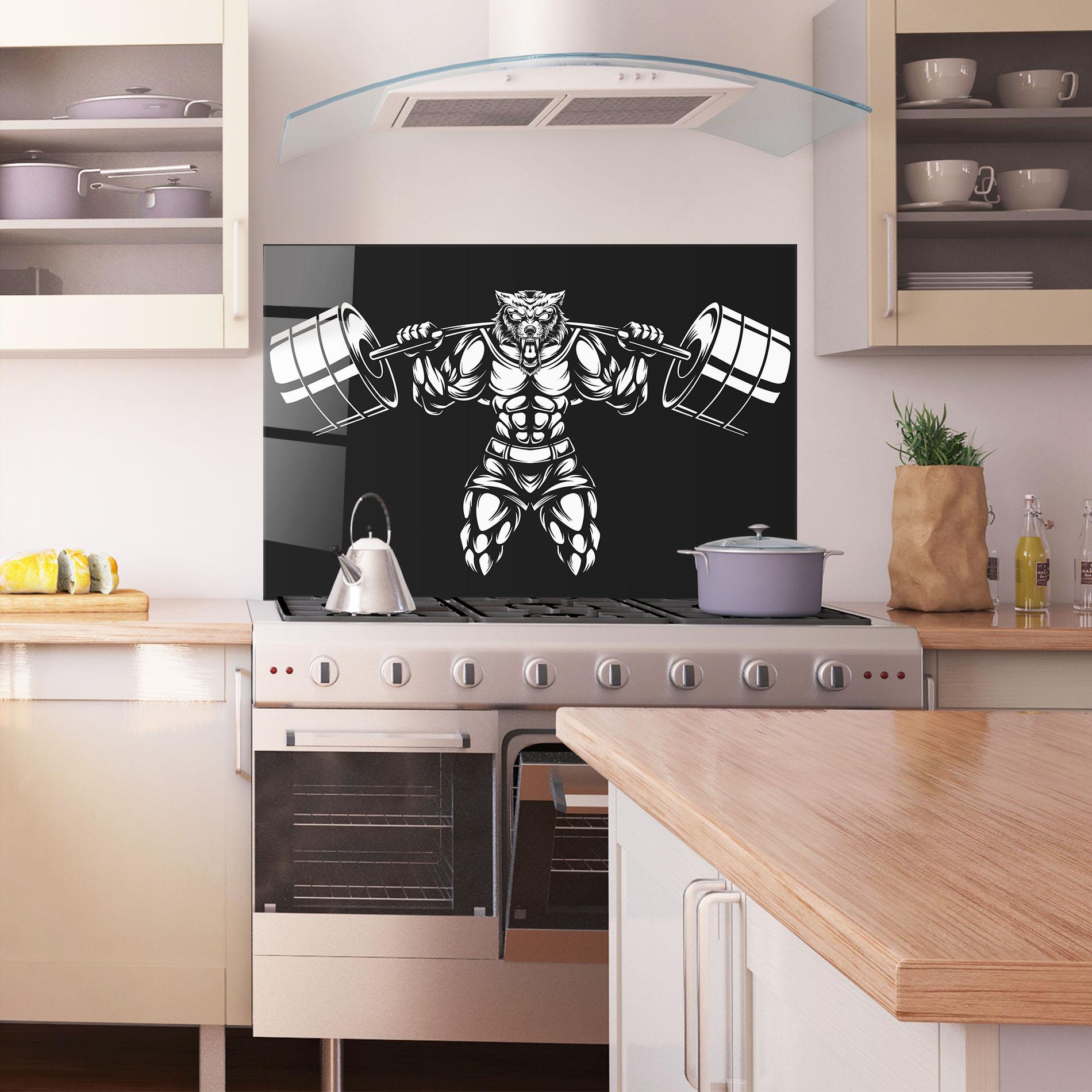 Panou Sticla Bucatarie Work Out Wolf mockup 1