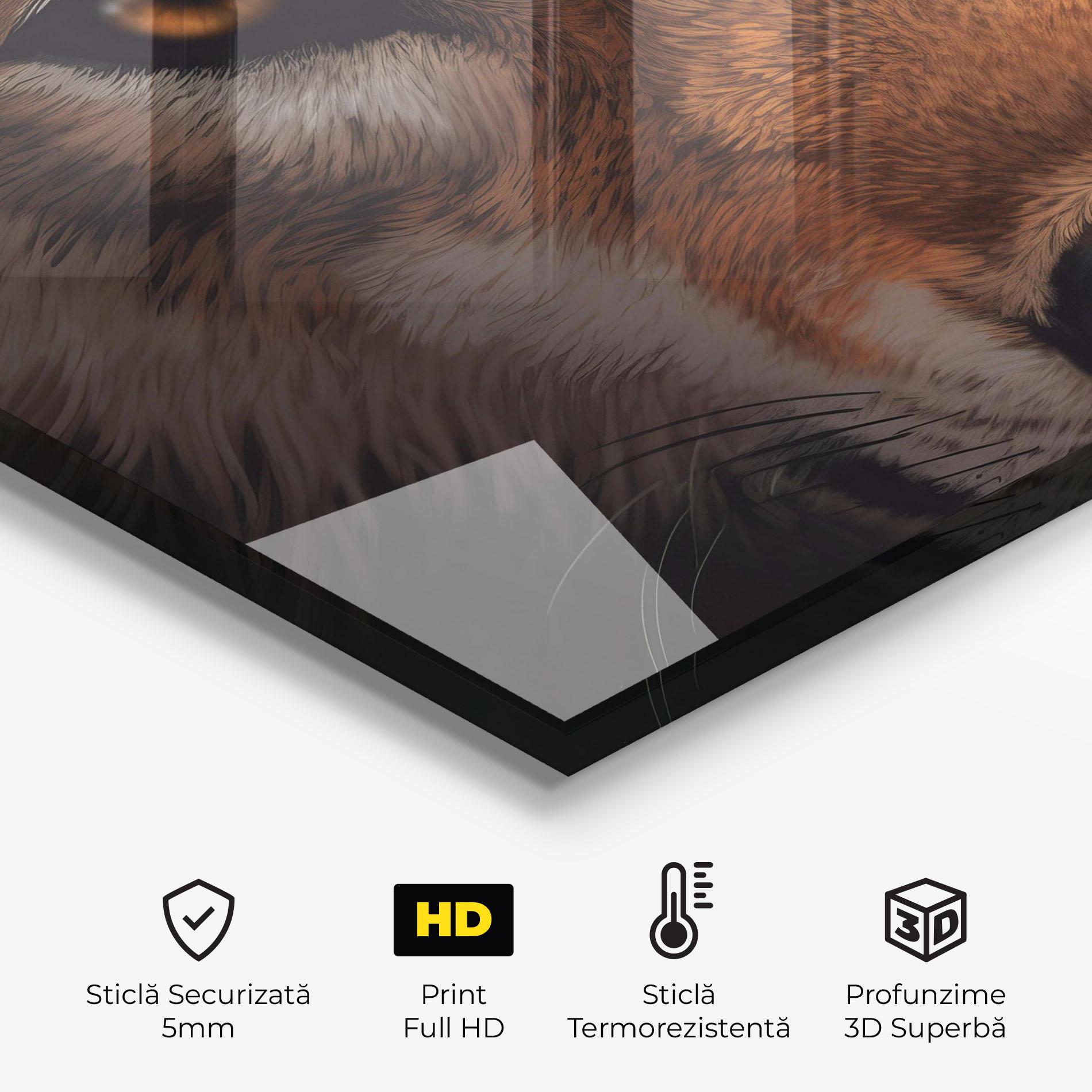 Panou Sticla Bucatarie Close Up Wolf Eyes mockup 2