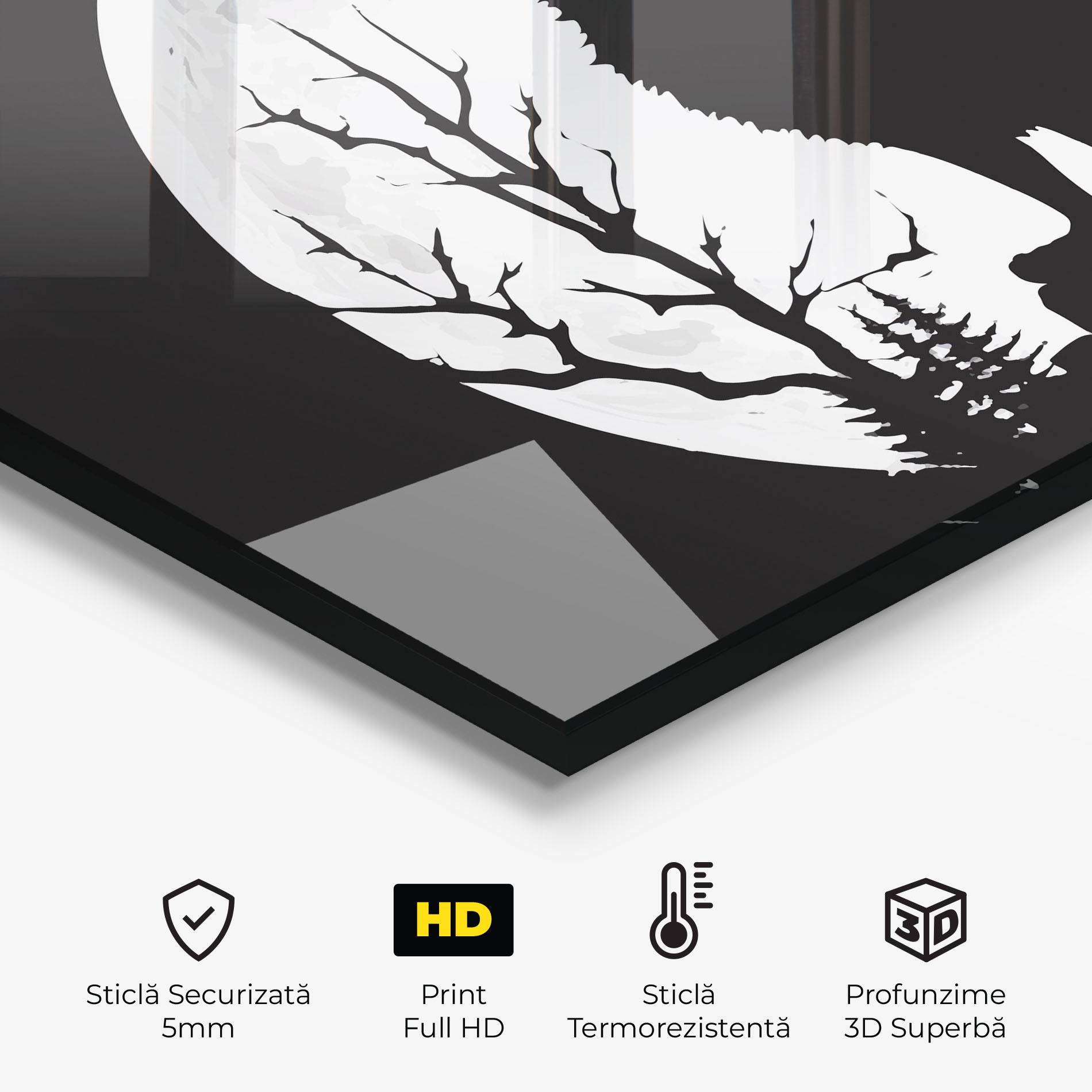 Panou Sticla Bucatarie Full Moon Wolf mockup 2