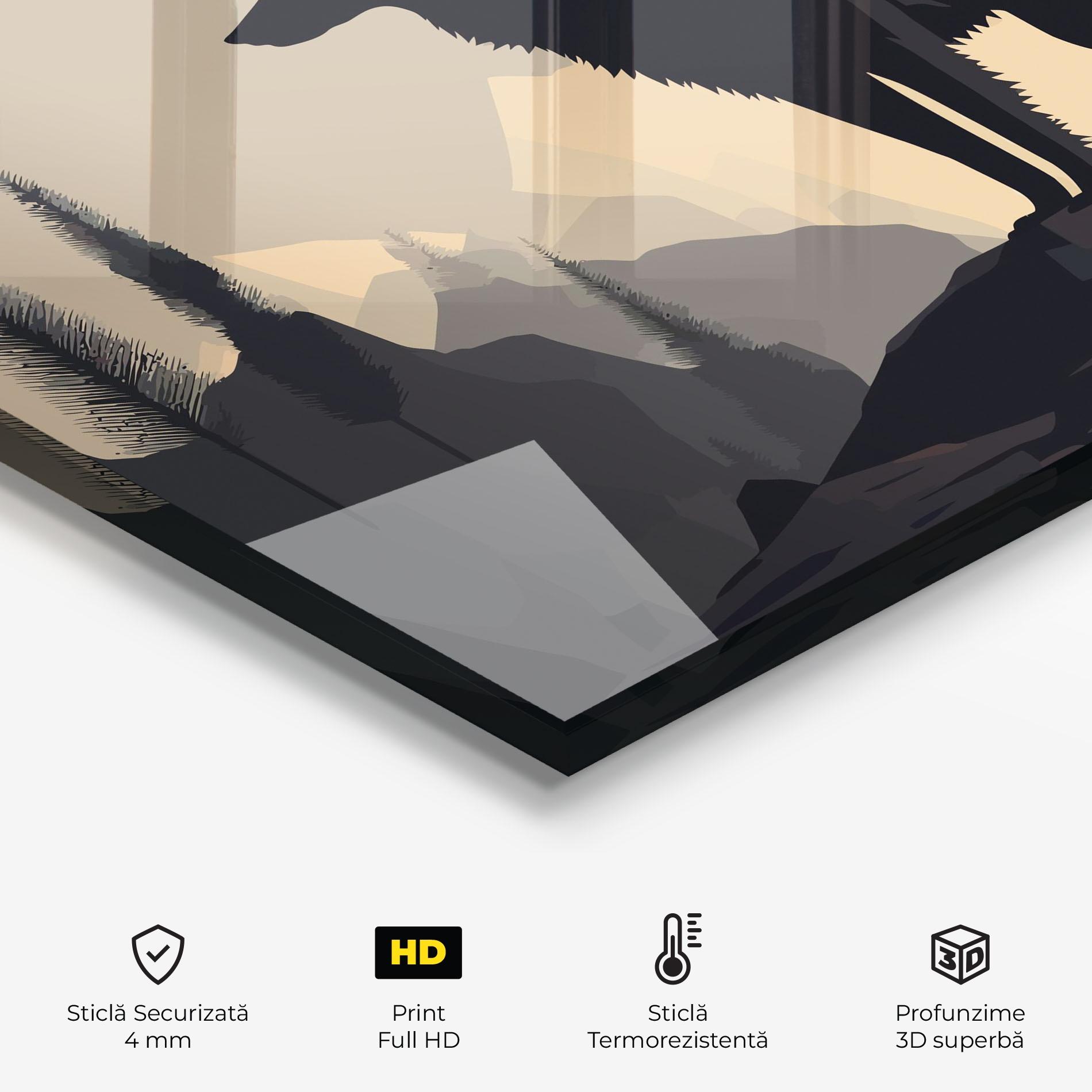 Panou Sticla Bucatarie Black Wolf mockup 2