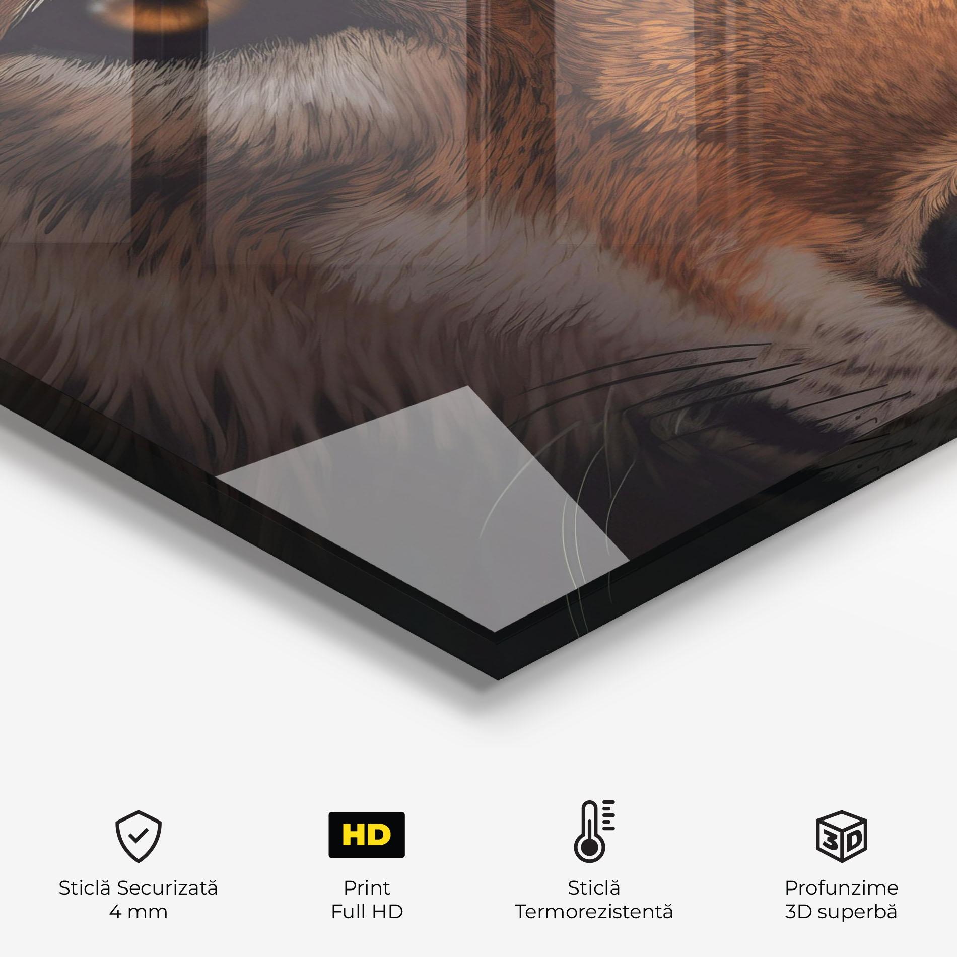 Panou Sticla Bucatarie Close Up Wolf Eyes mockup 2